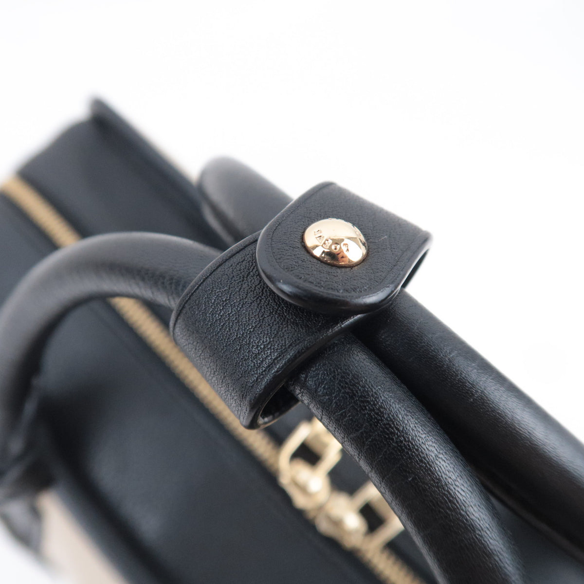 LOEWE Amazona 36 Leather Handbag Ivory Black