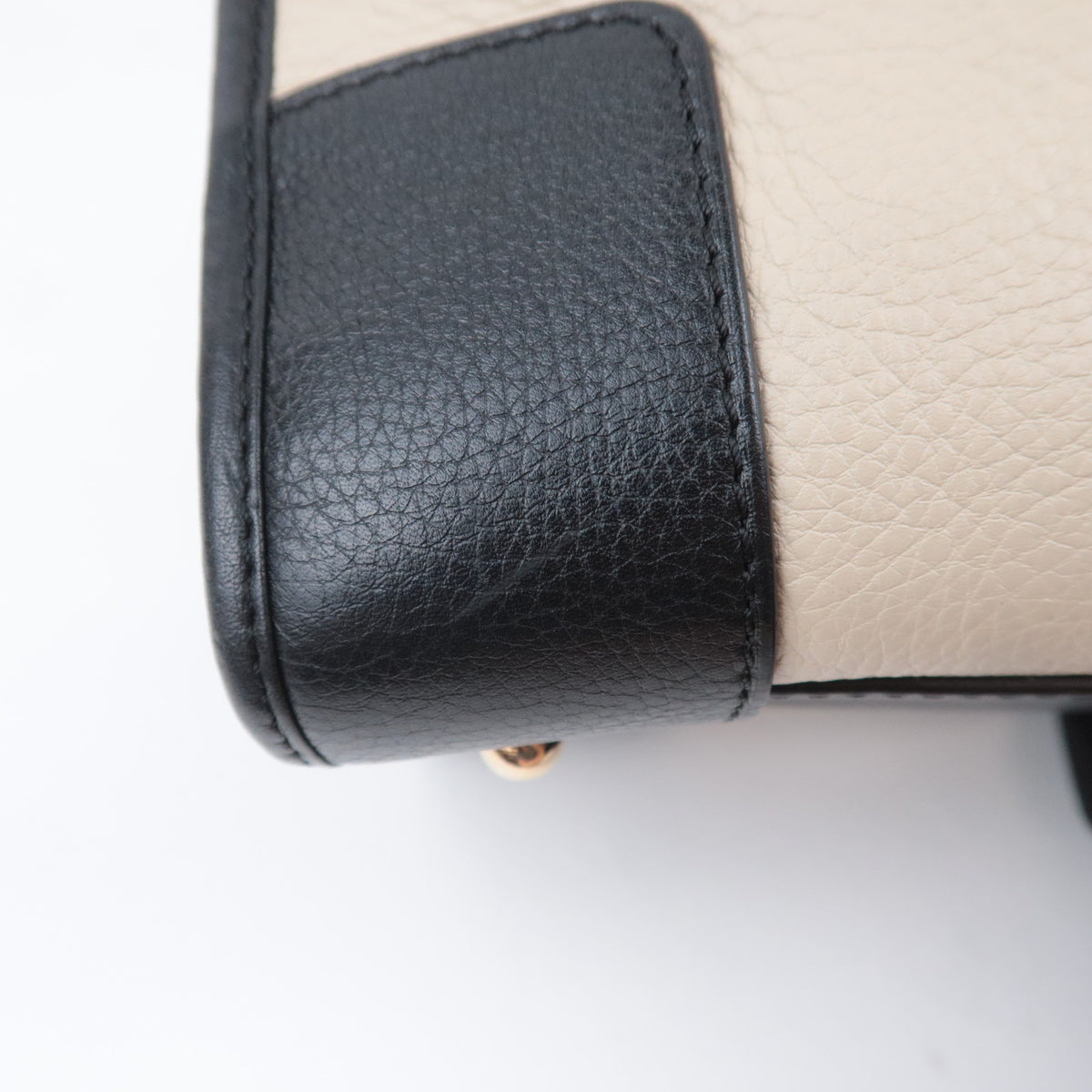 LOEWE Amazona 36 Leather Handbag Ivory Black