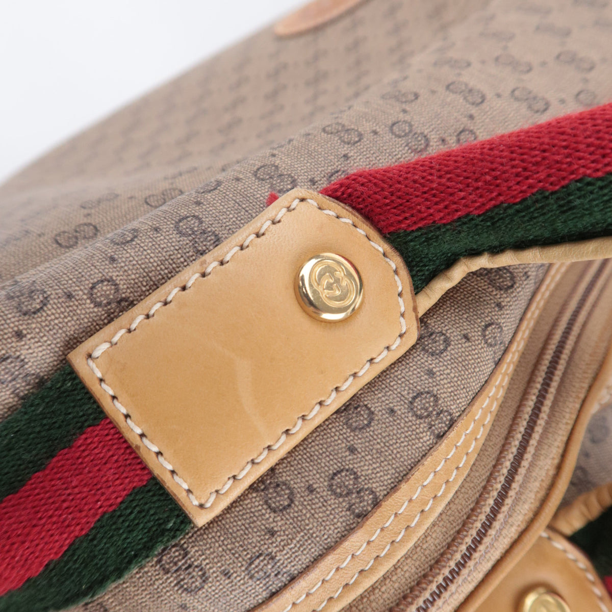 GUCCI Old Gucci Sherry Micro GG Boston Bag Beige 010.4863.39