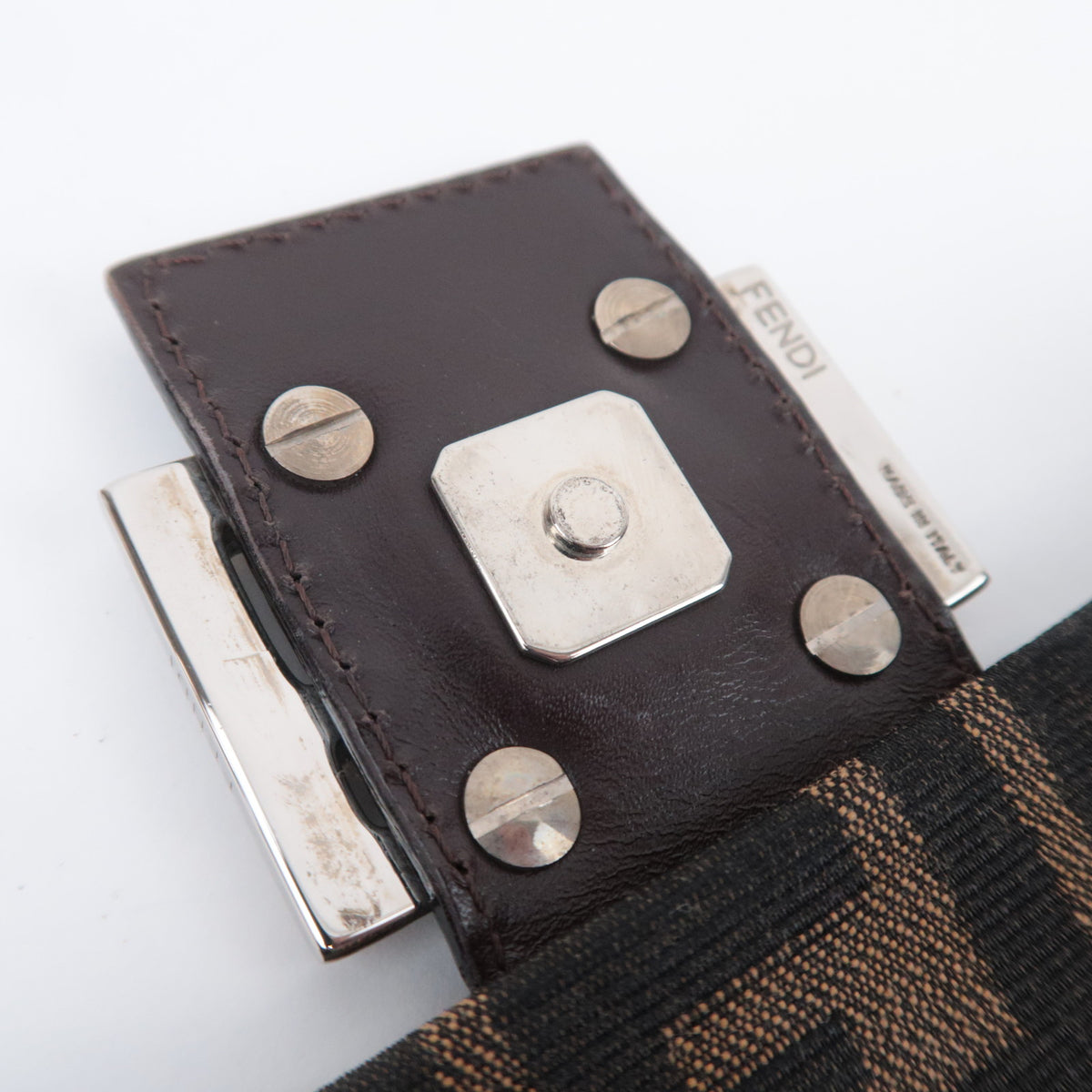 FENDI Zucca Mamma Baguette Bag Brown Black 26424