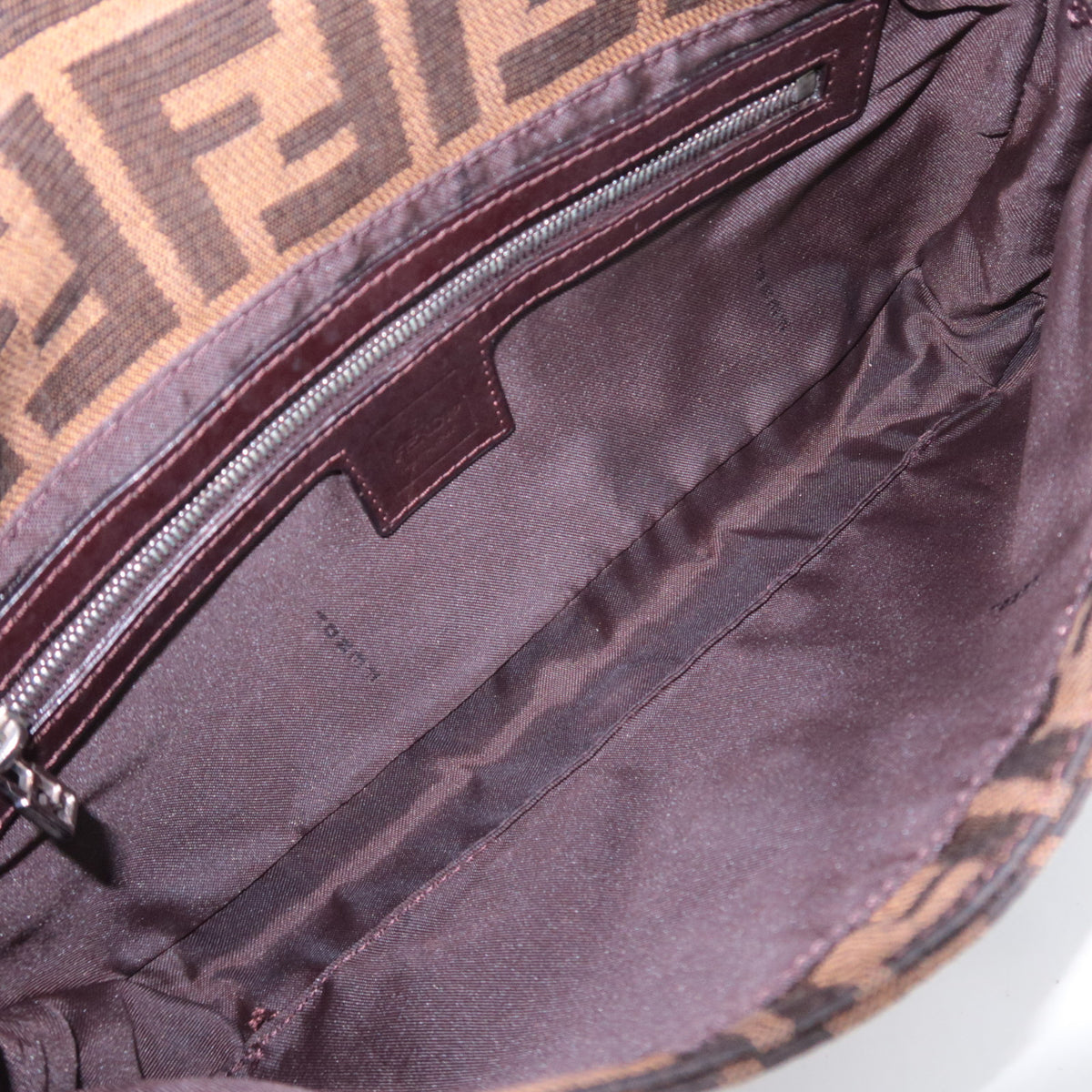 FENDI Zucca Mamma Baguette Bag Brown Black 26424