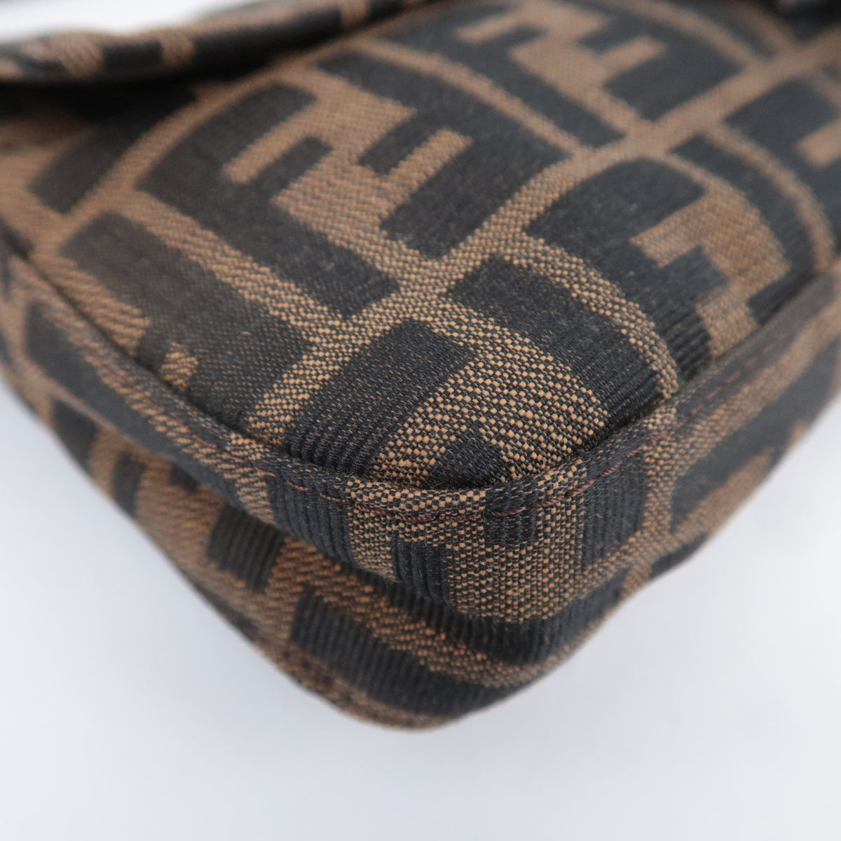 FENDI Zucca Mamma Baguette Bag Brown Black 26424