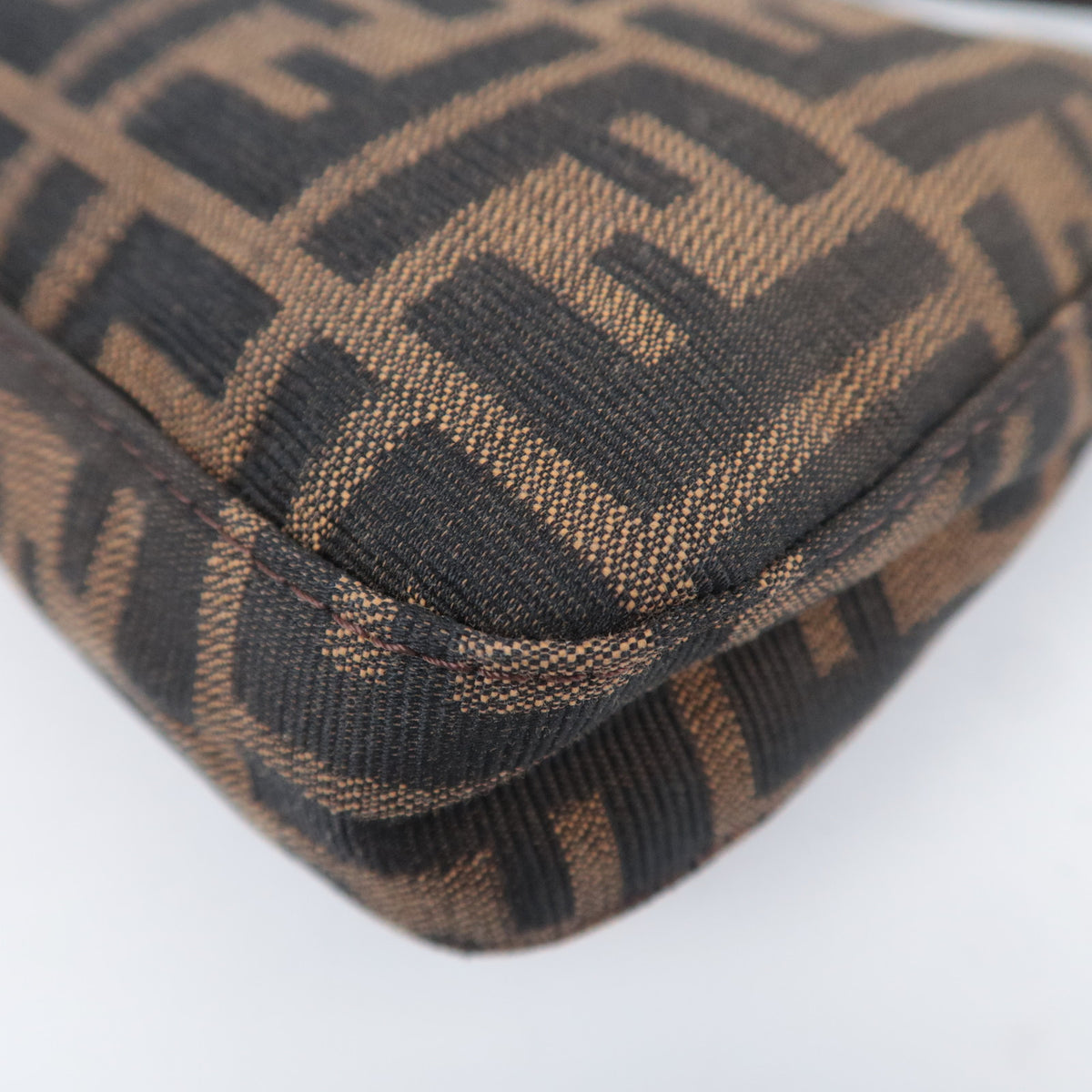 FENDI Zucca Mamma Baguette Bag Brown Black 26424