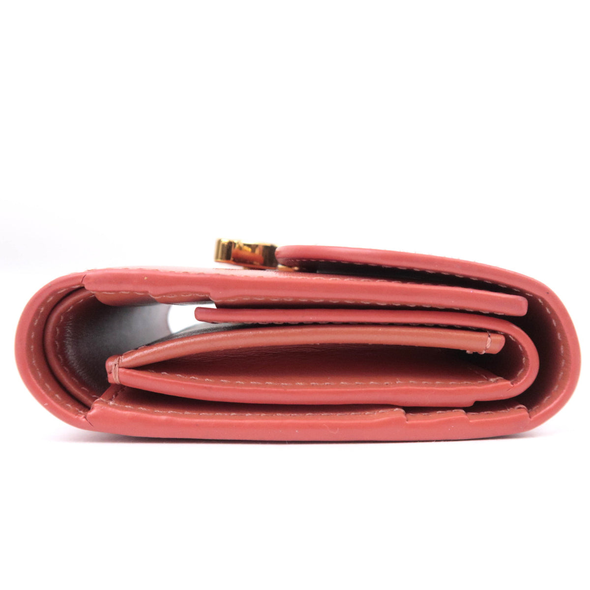 CELINE Triomphe Tri-Fold Leather Compact Wallet