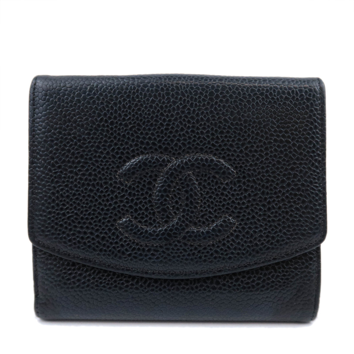 CHANEL Coco Mark Bi-Fold Wallet Caviarskin92971