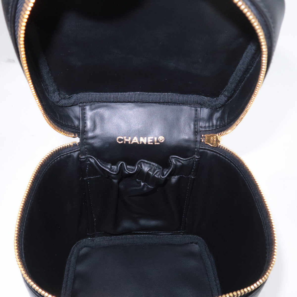 CHANEL Bicolore Leather Vanity Bag A01619