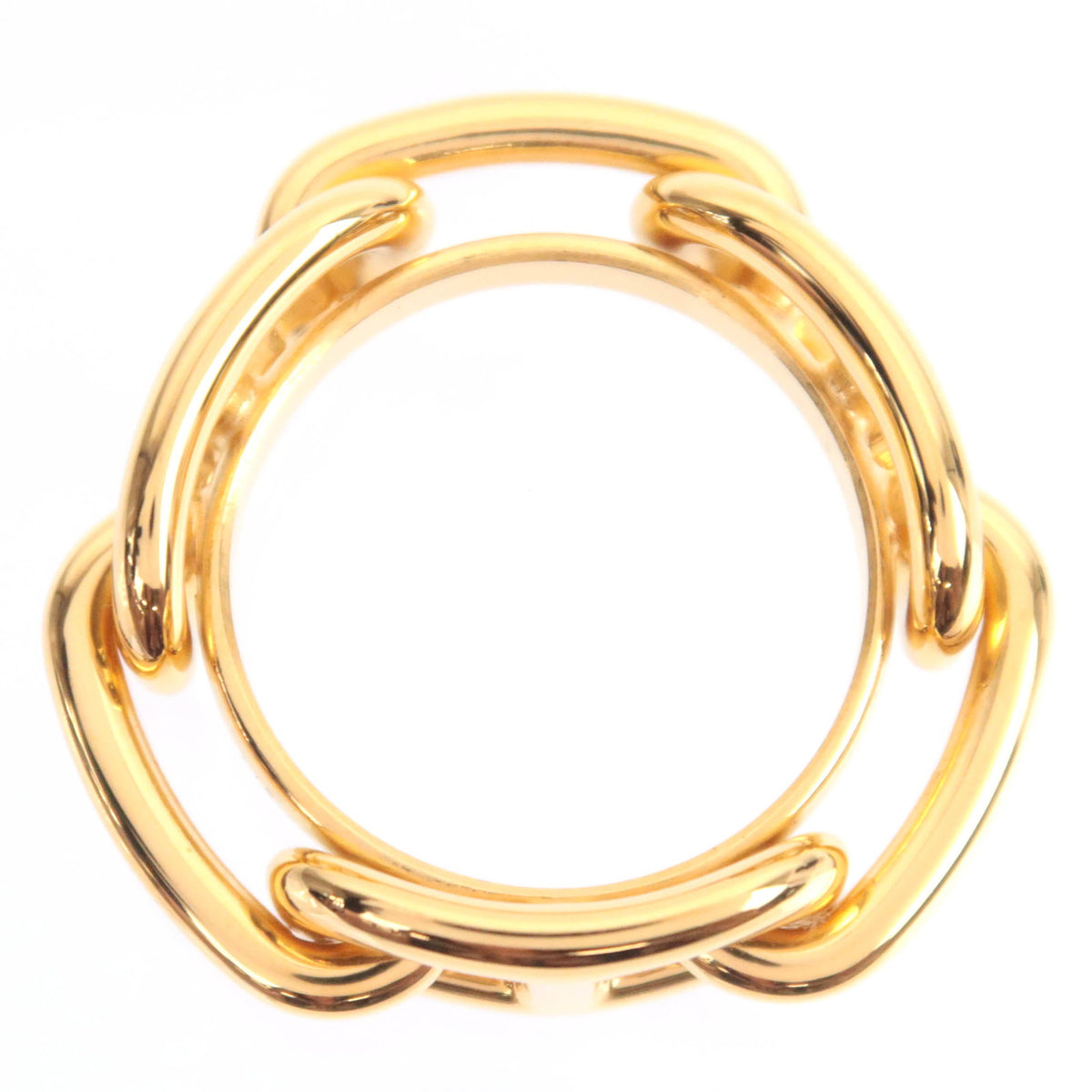 HERMES Chaine D'Ancre Scarf Ring Gold Color