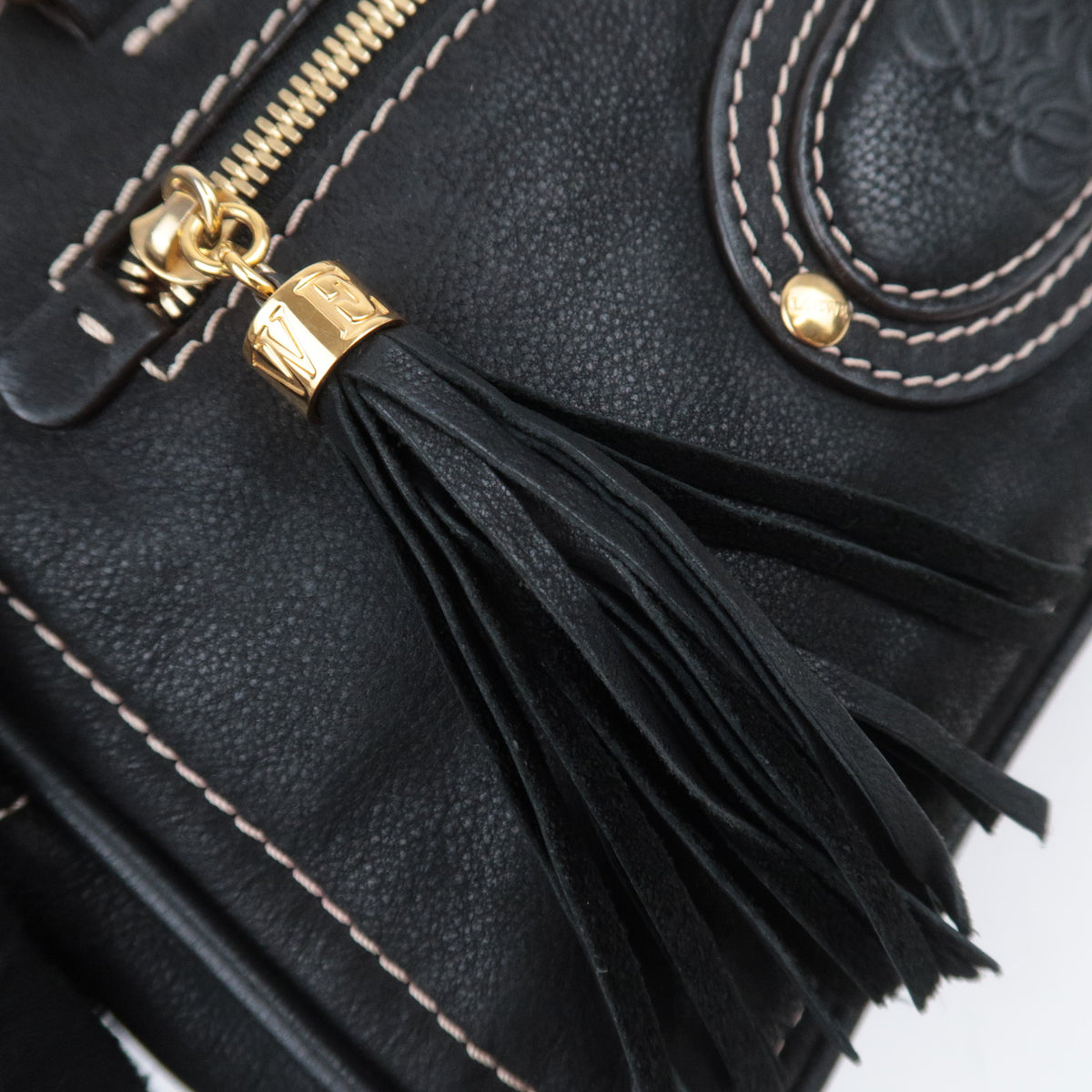 LOEWE Anagram Tassel Leather Handbag