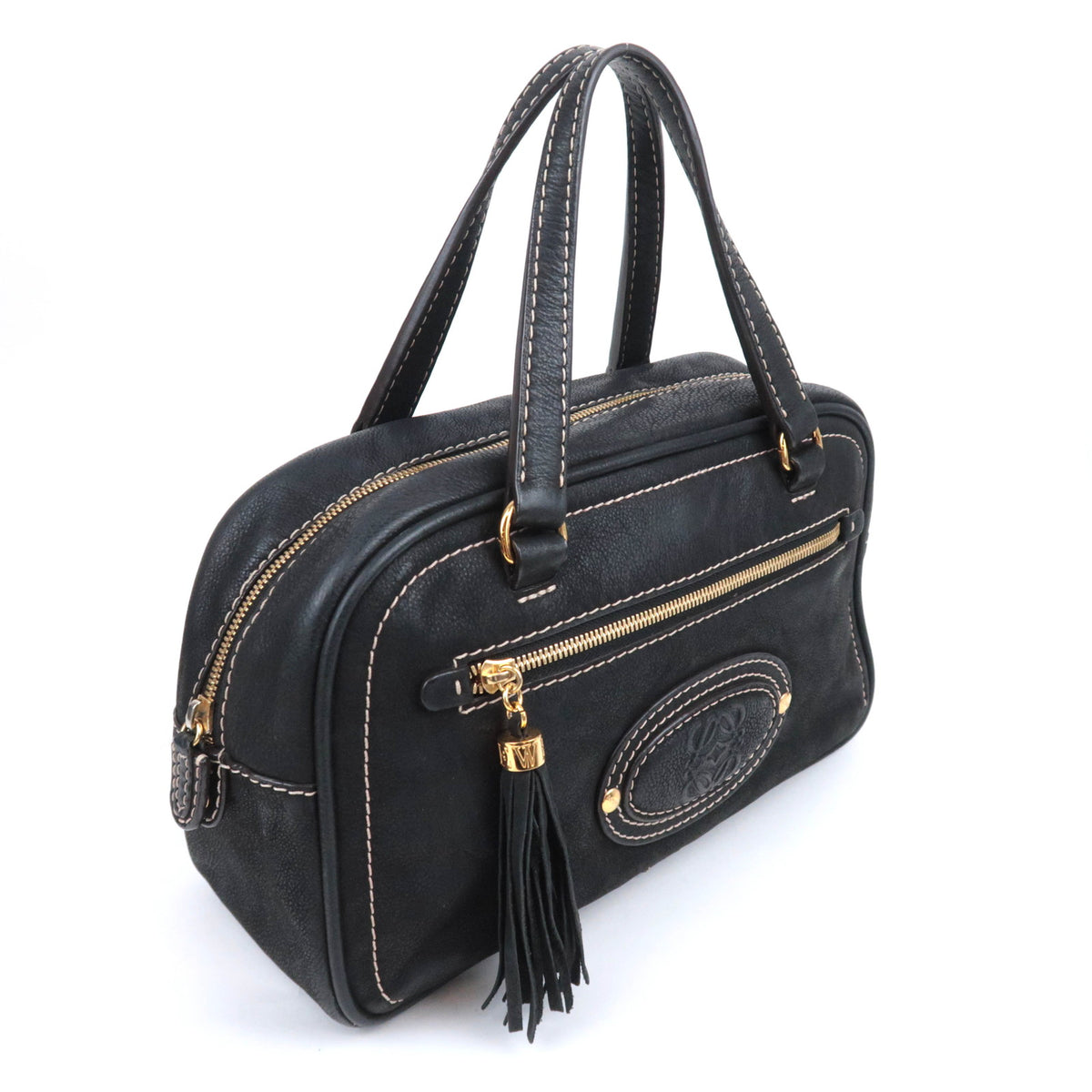 LOEWE Anagram Tassel Leather Handbag