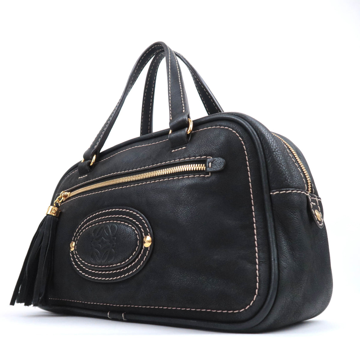 LOEWE Anagram Tassel Leather Handbag