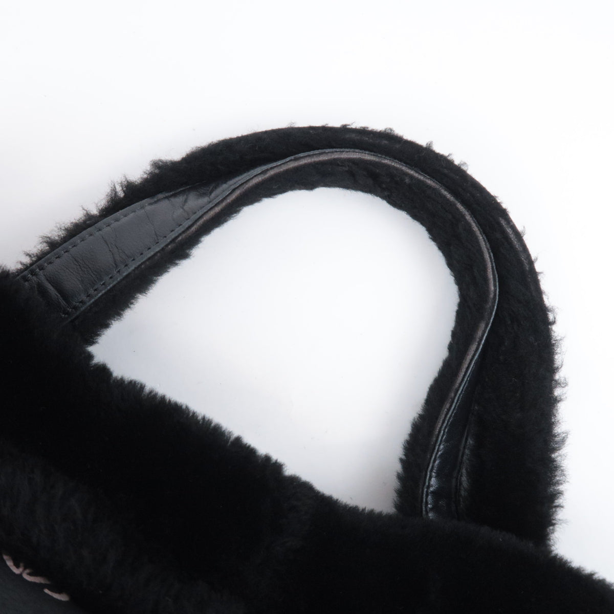 LOEWE Repeat Anagram Fur Trim Leather Handbag
