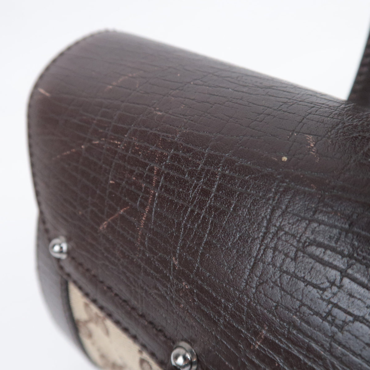 GUCCI Bamboo GG Canvas Barrel Bag 111713