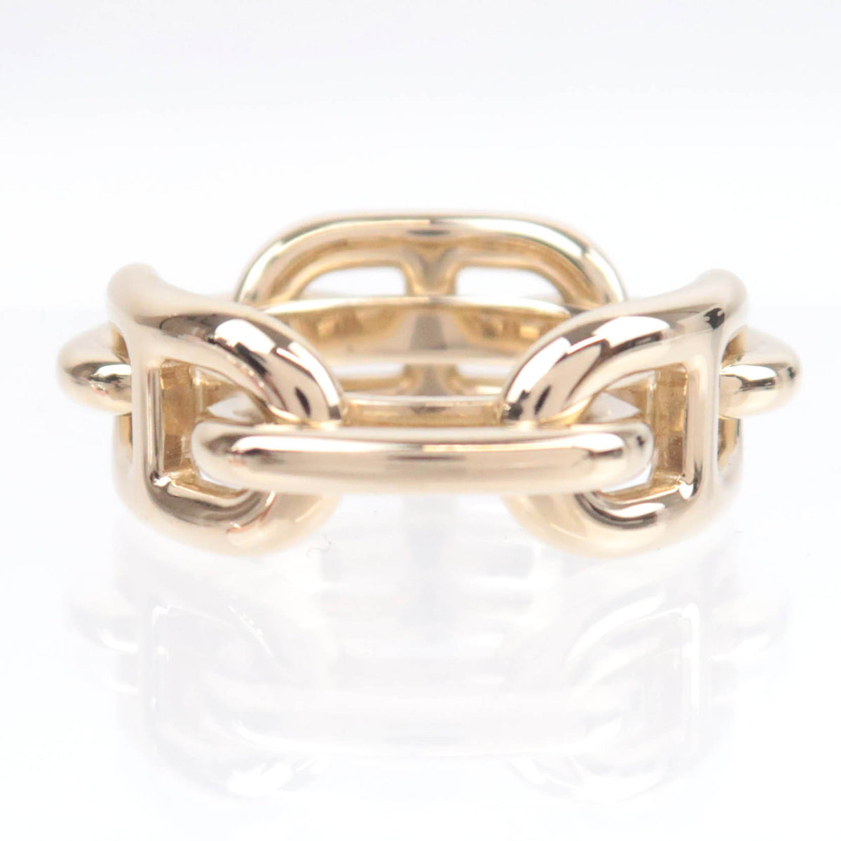 HERMES Chaine D'Ancre Scarf Ring Gold Color