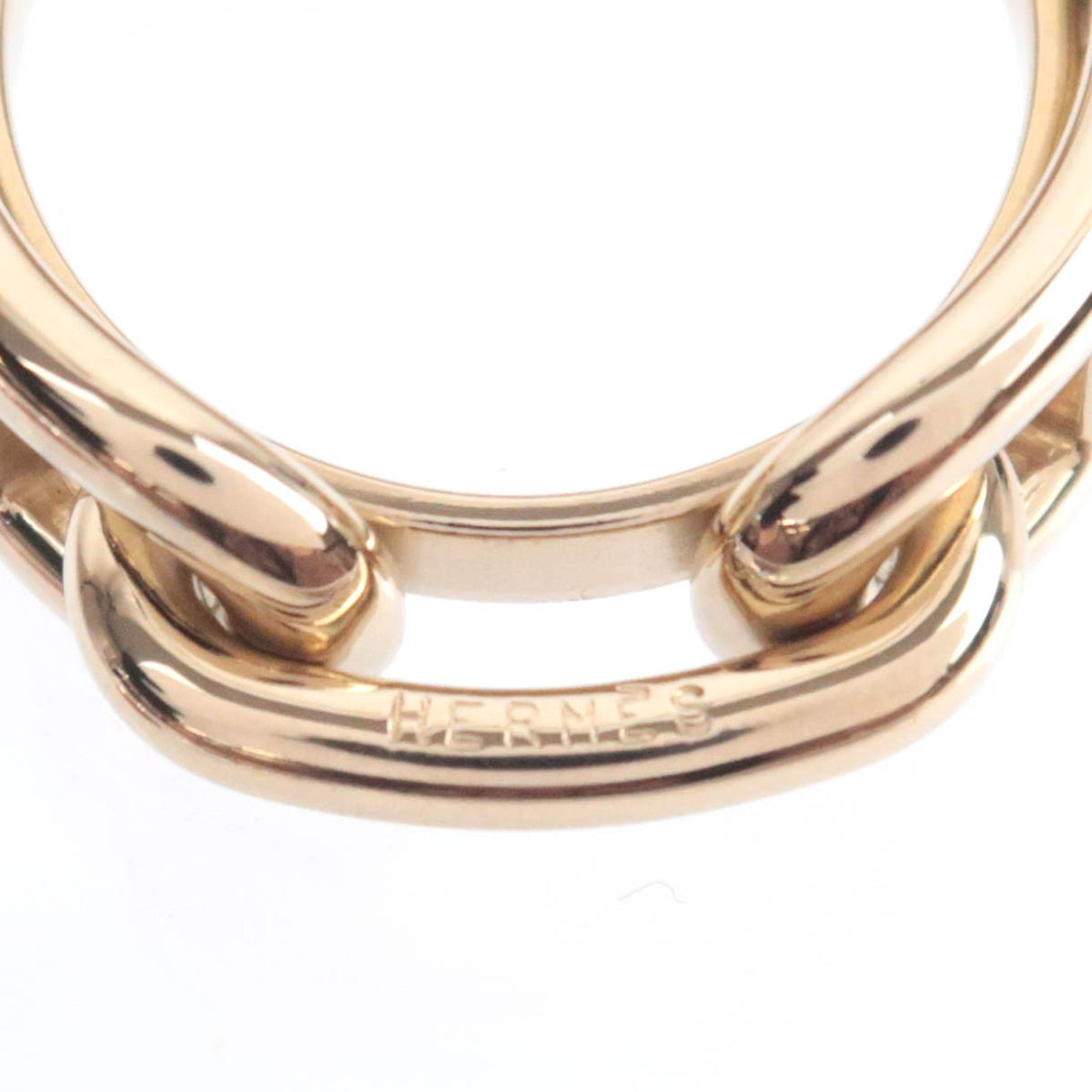 HERMES Chaine D'Ancre Scarf Ring Gold Color