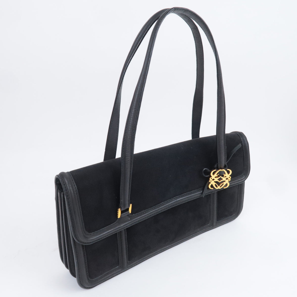 LOEWE Anagram Charm Suede Shoulder Bag