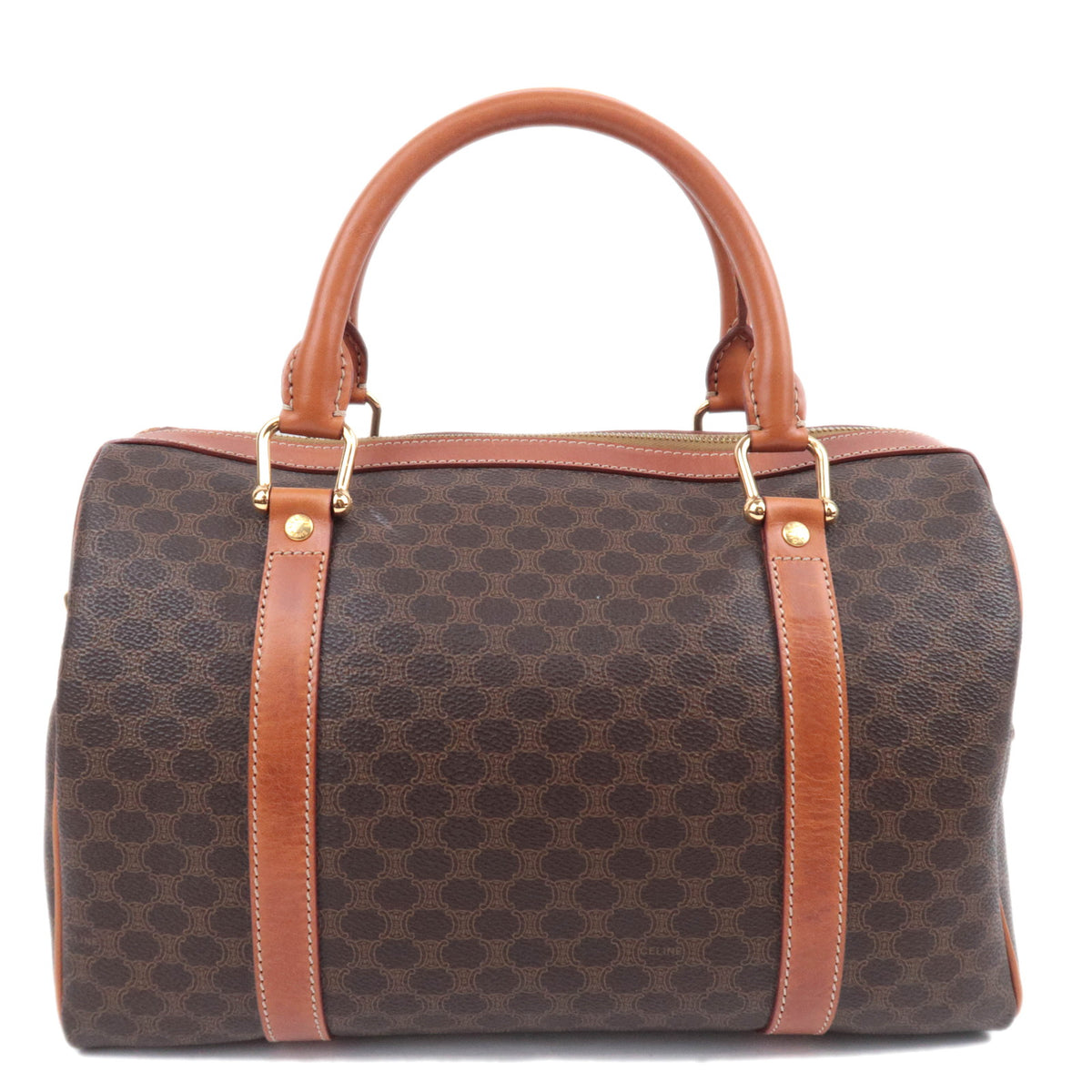 CELINE Macadam Handbag PVC Leather Brown93109