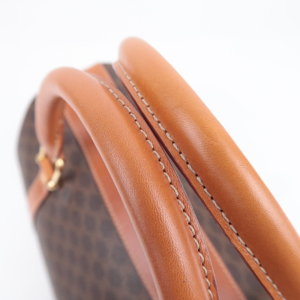 CELINE Macadam Handbag PVC Leather Brown