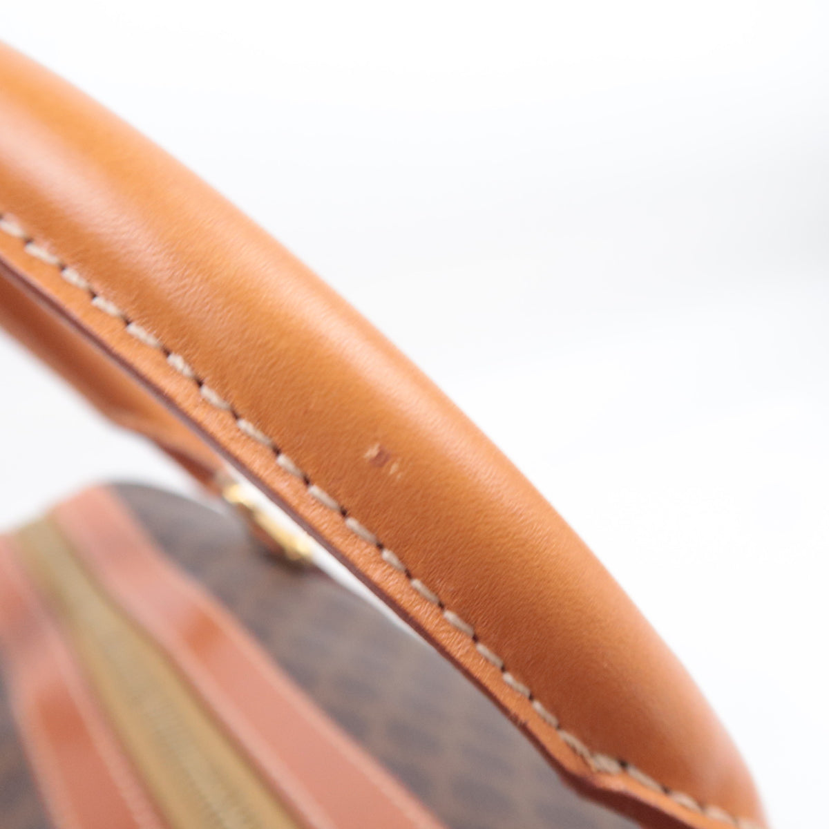 CELINE Macadam Handbag PVC Leather Brown
