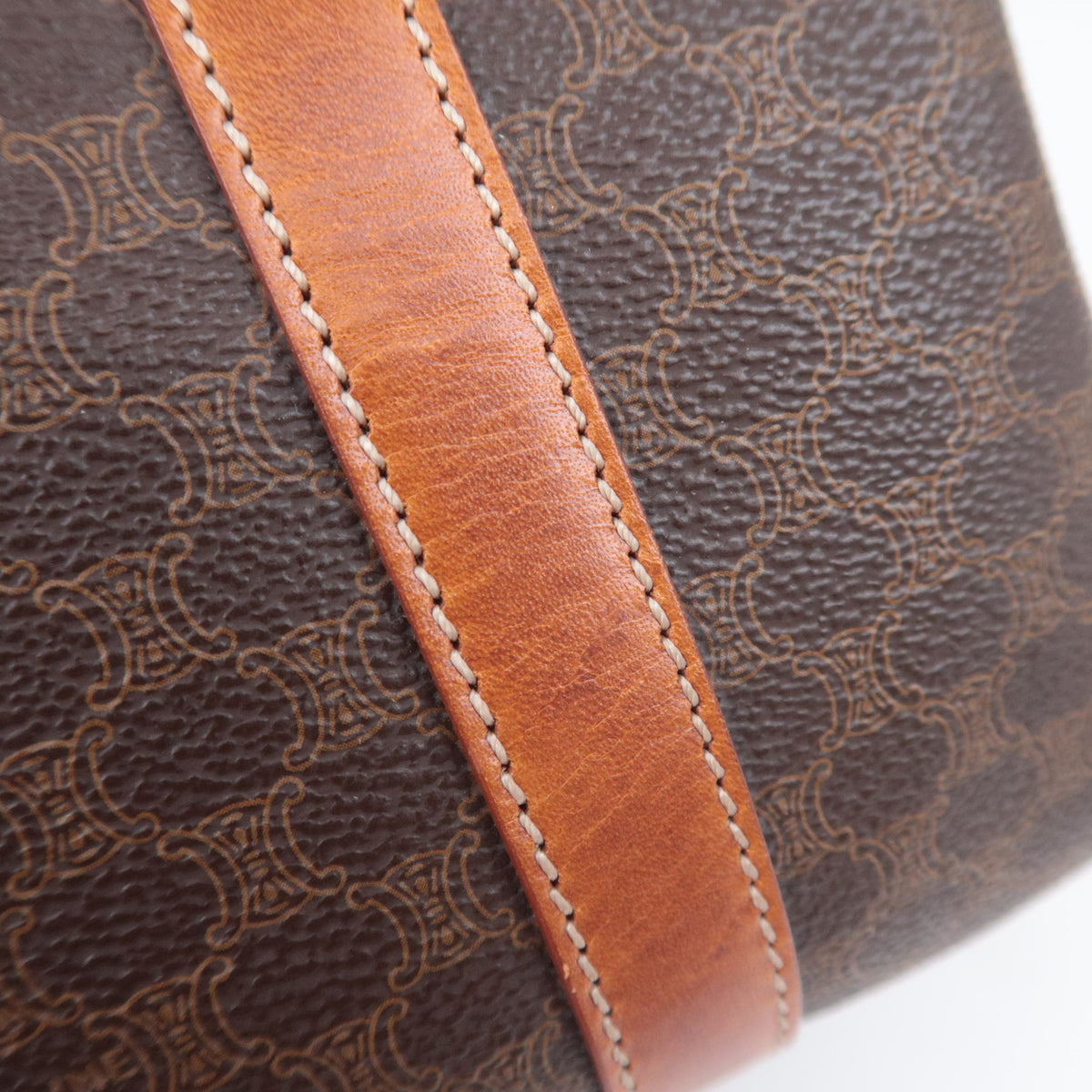 CELINE Macadam Handbag PVC Leather Brown