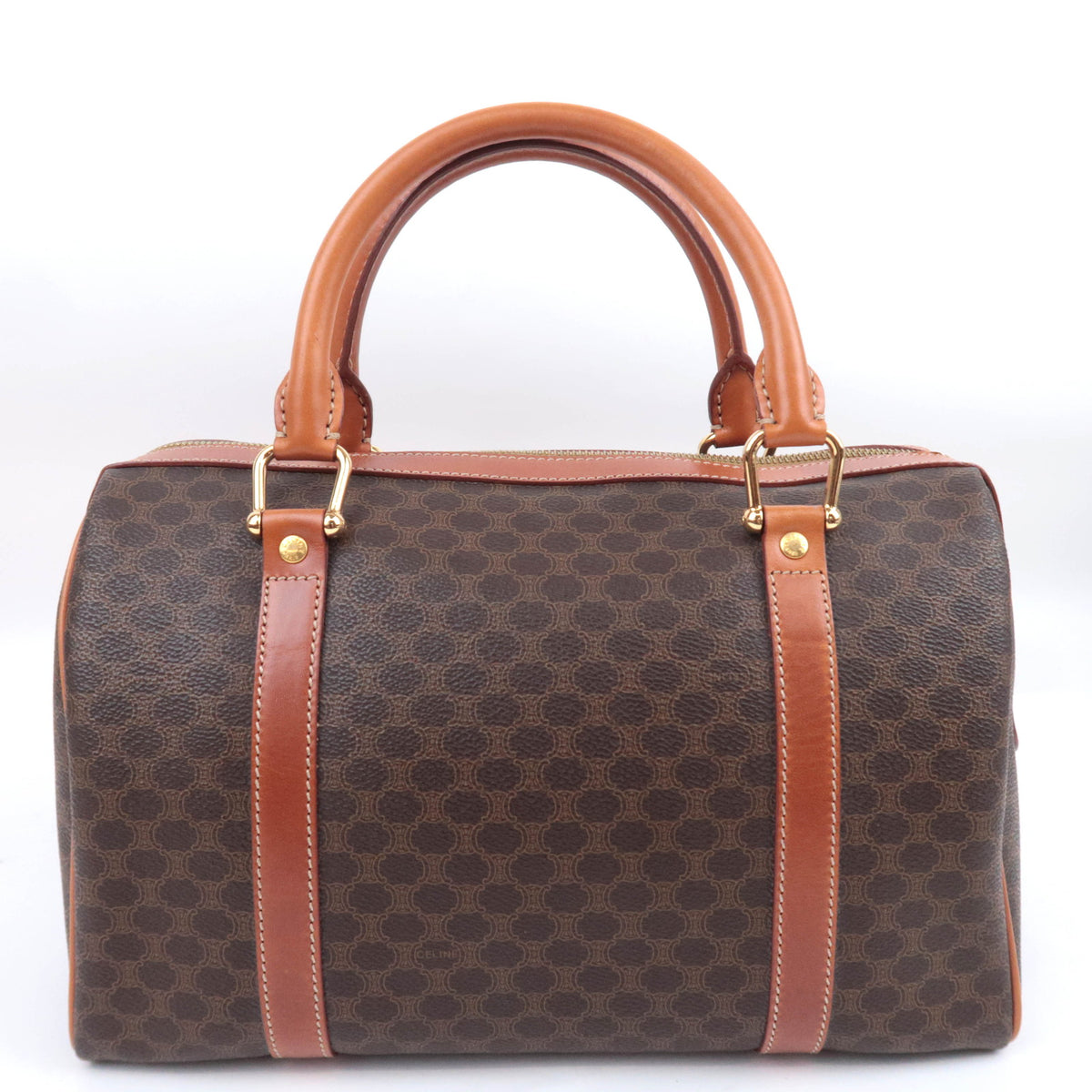 CELINE Macadam Handbag PVC Leather Brown