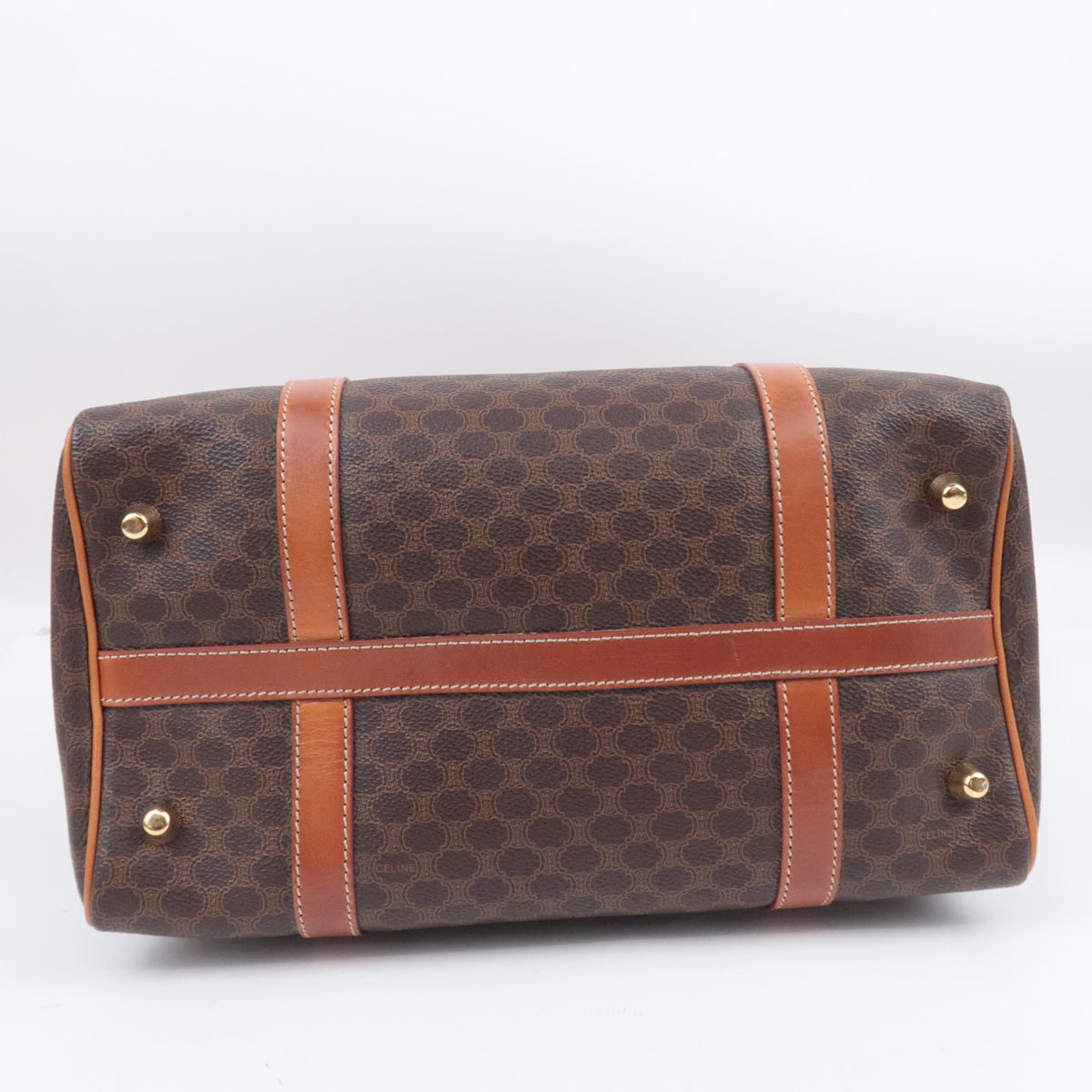 CELINE Macadam Handbag PVC Leather Brown