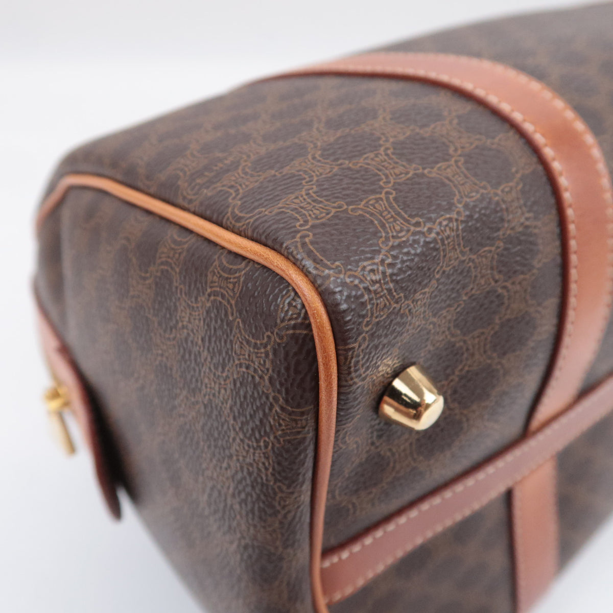 CELINE Macadam Handbag PVC Leather Brown