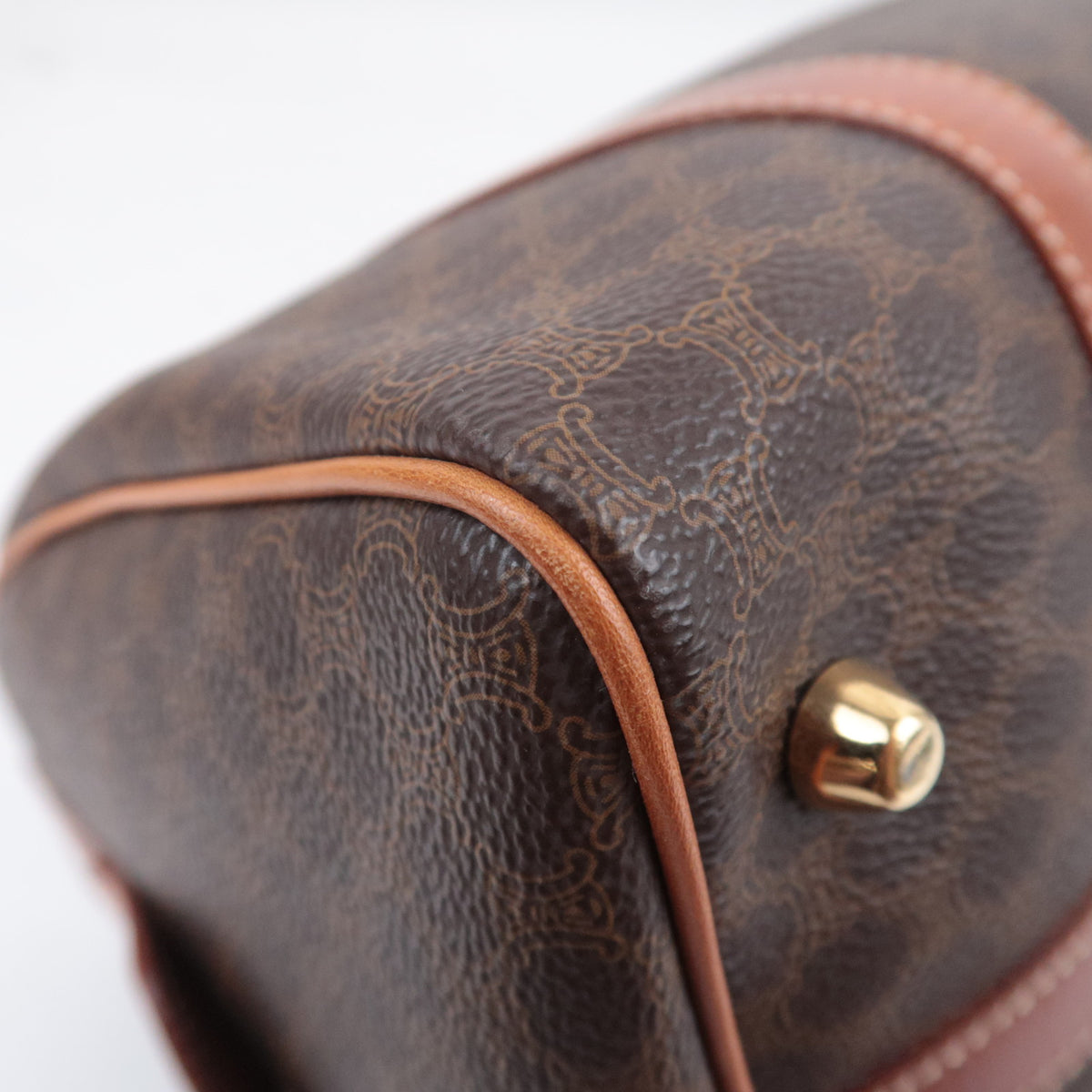 CELINE Macadam Handbag PVC Leather Brown