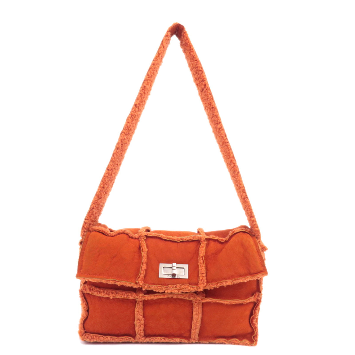 CHANEL 2.55 Patchwork Shearling Suede Shoulder Bag93112