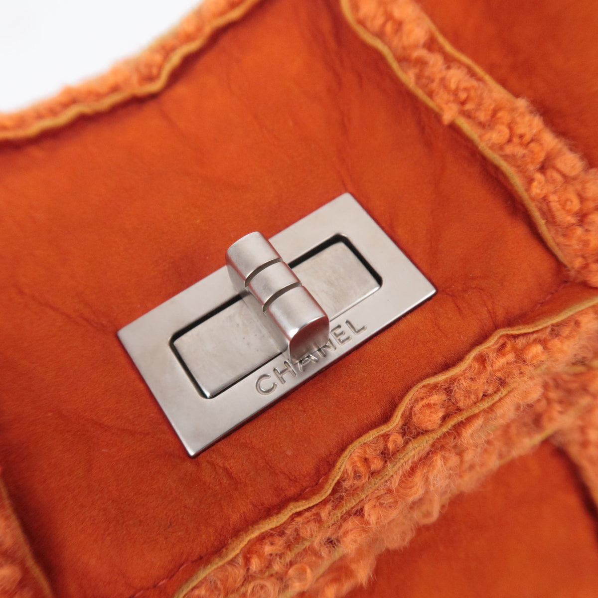 CHANEL 2.55 Patchwork Shearling Suede Shoulder Bag