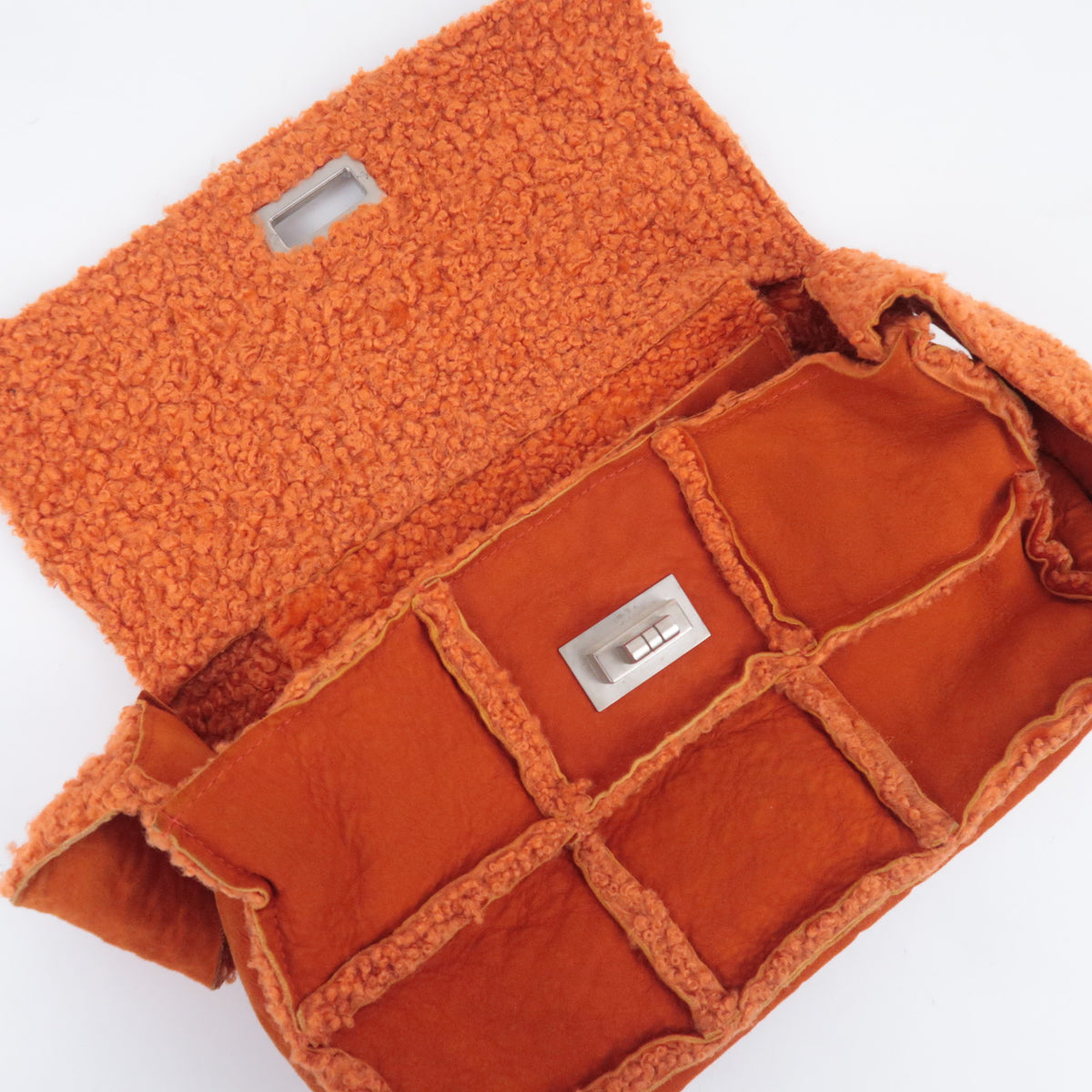 CHANEL 2.55 Patchwork Shearling Suede Shoulder Bag