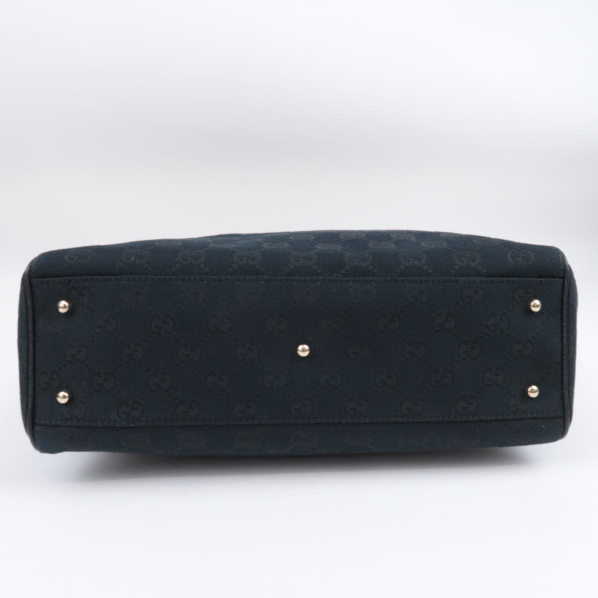 GUCCI Horsebit GG Canvas Tote Bag Black 145810