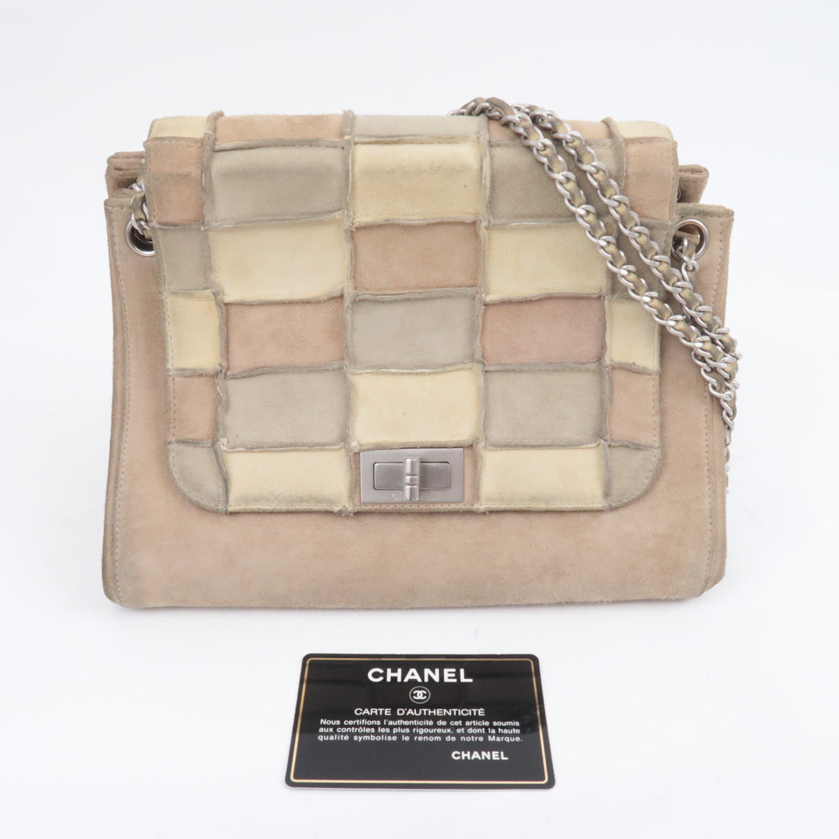 CHANEL 2.55 Suede Chain Shoulder Bag
