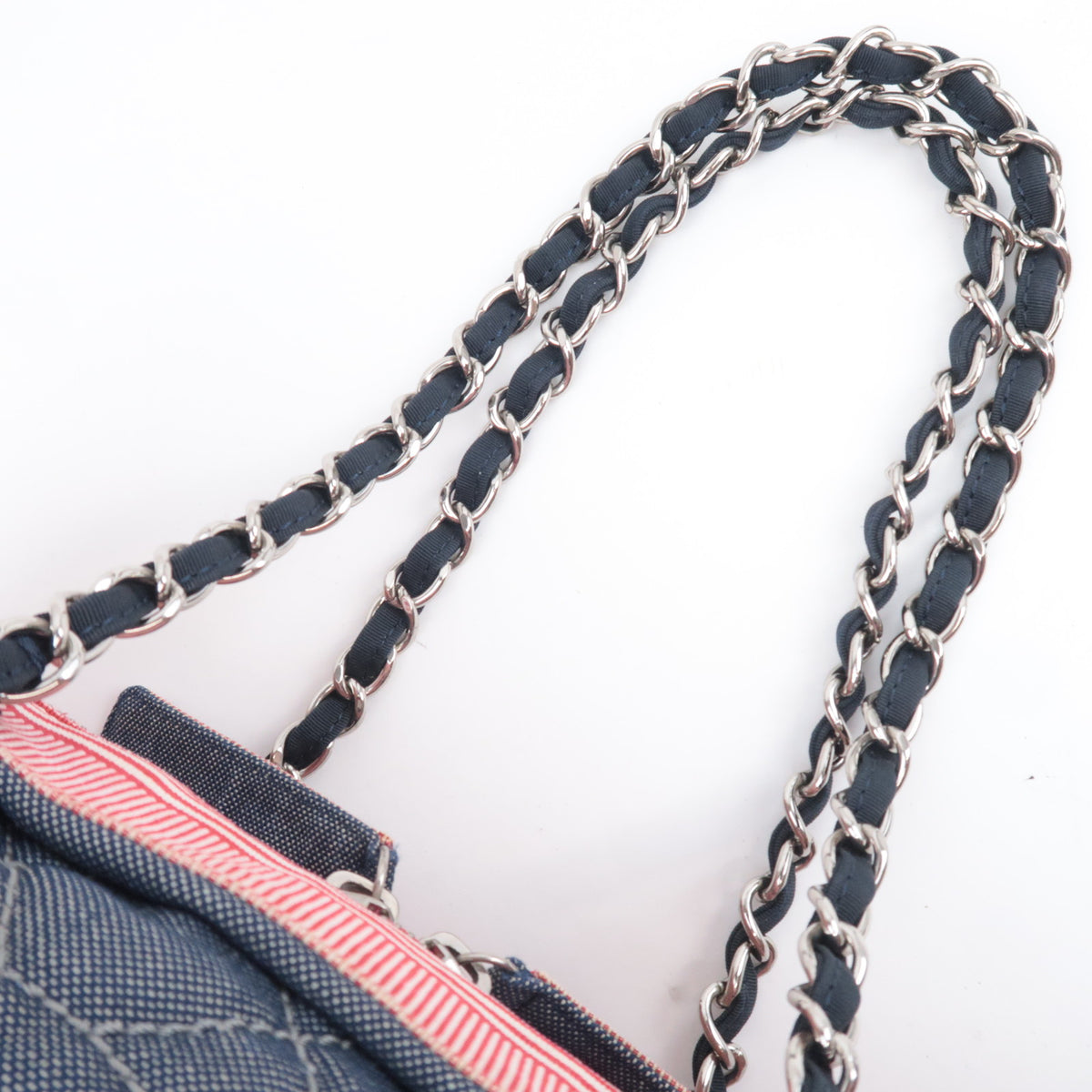 CHANEL Denim Chain Shoulder Bag Cruise Line A47955