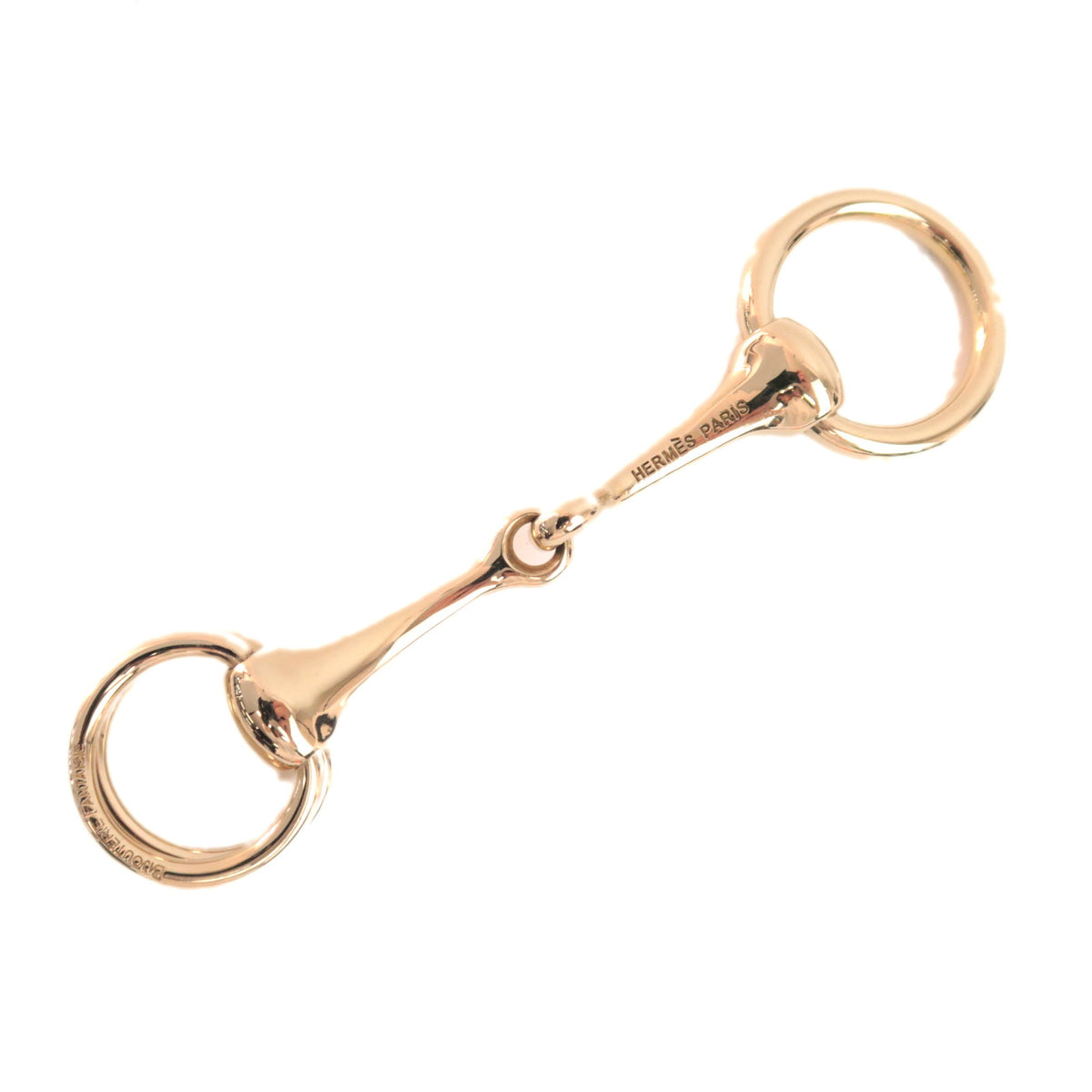 HERMES Mors Rundt Scarf Ring Gold Color