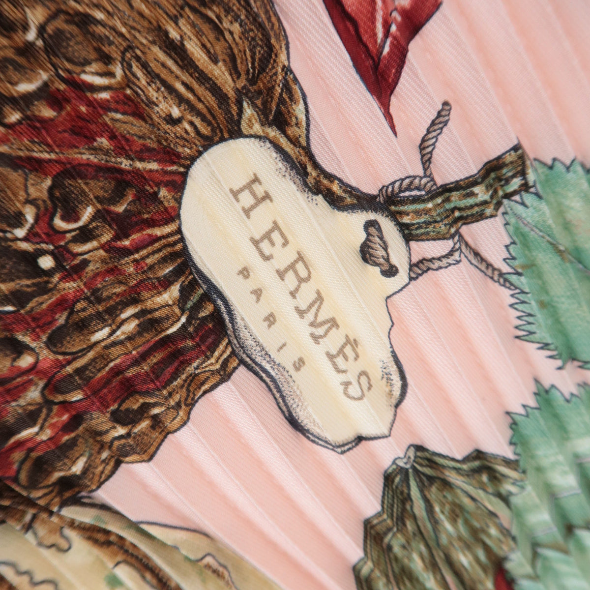 HERMES Pleated Carre 90 Scarf CITROUILLES et COLOQUINTES