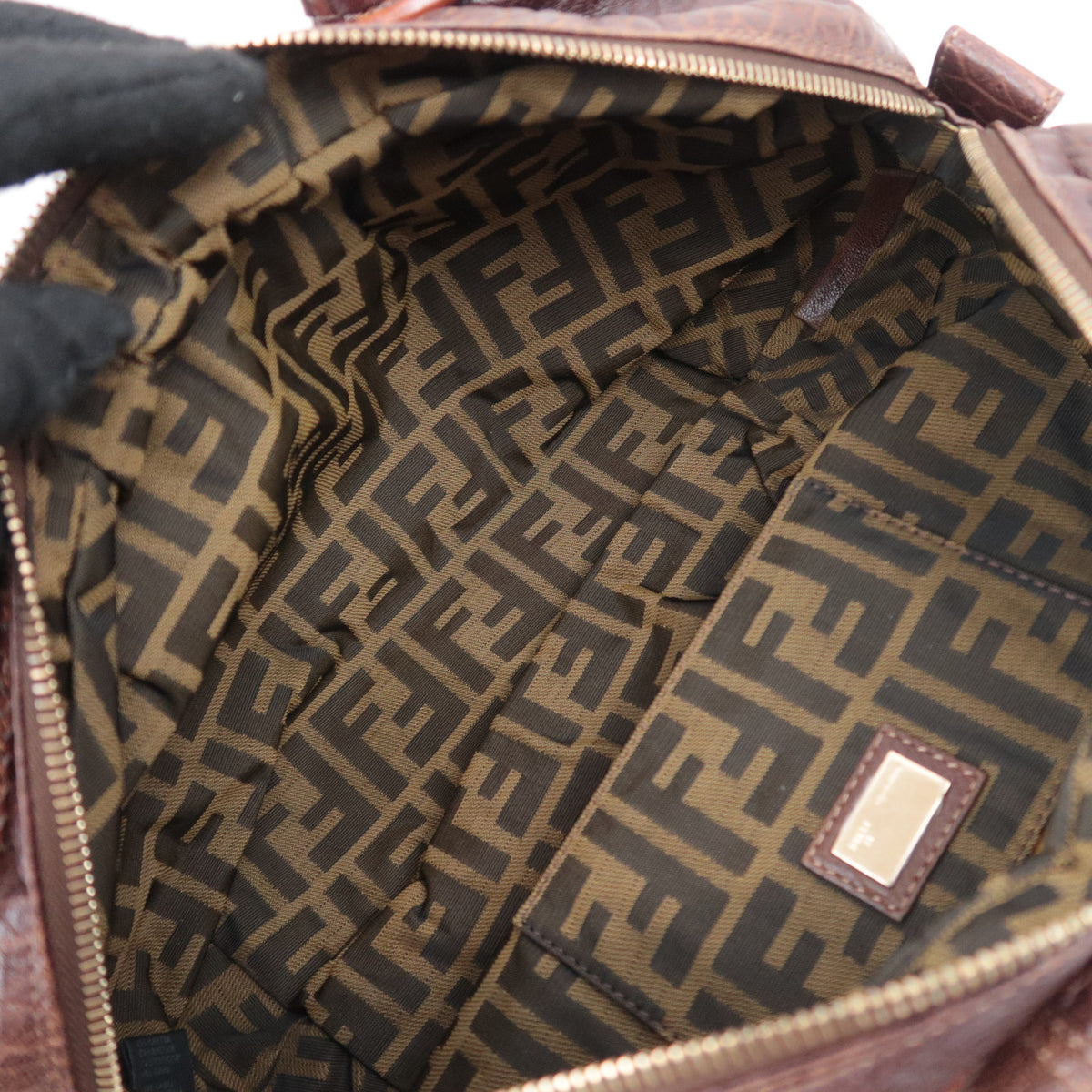 FENDI Mini Spy Bag Leather Handbag Brown 8BL078