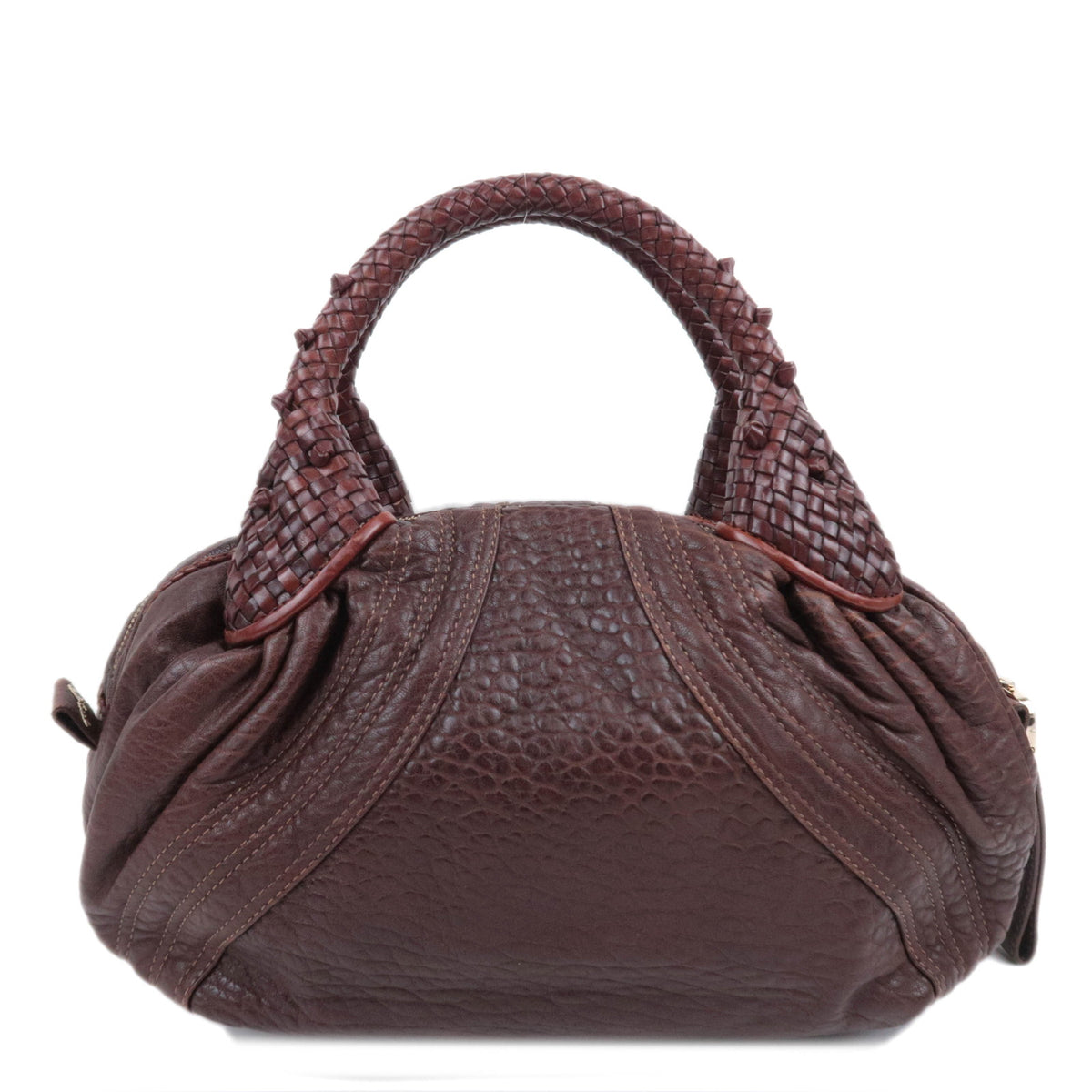 FENDI Mini Spy Bag Leather Handbag Brown 8BL078