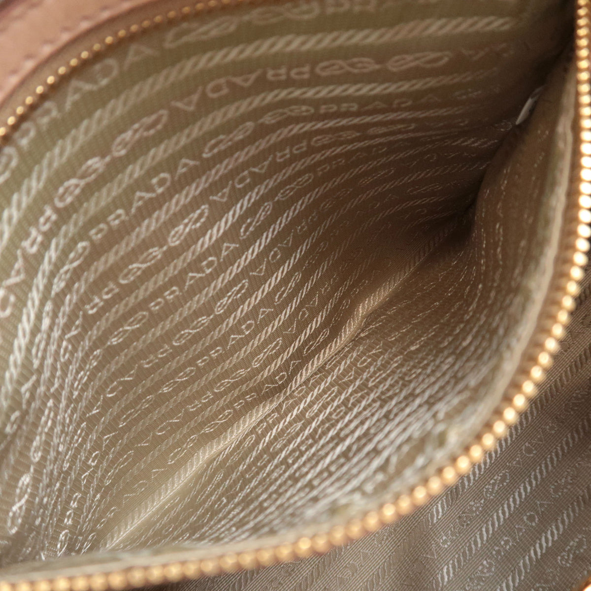 PRADA 2Way Leather Handbag Beige