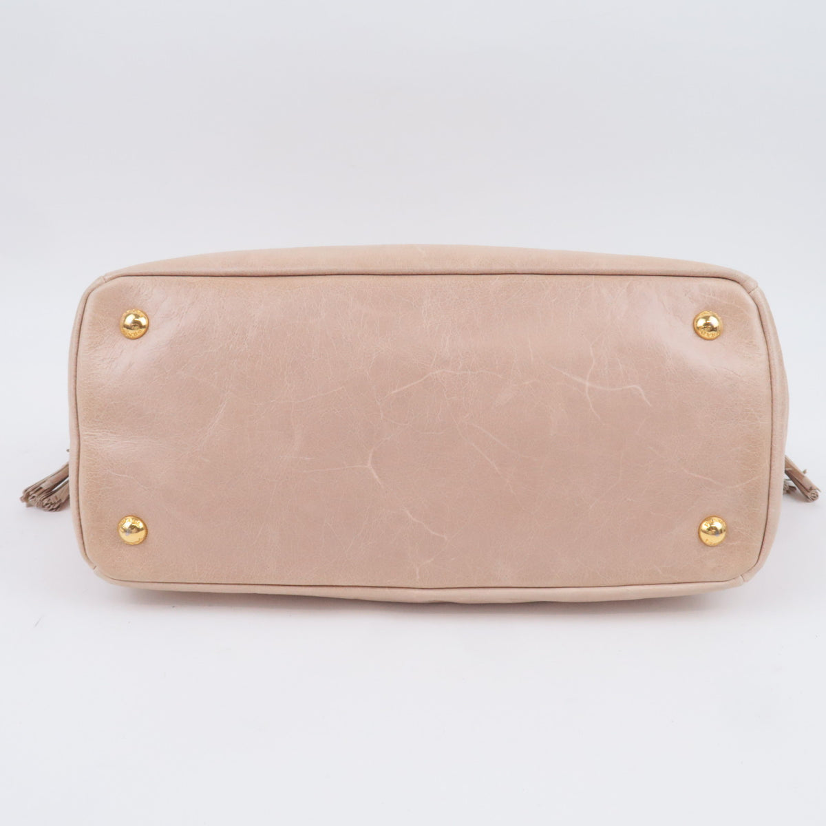 PRADA 2Way Leather Handbag Beige