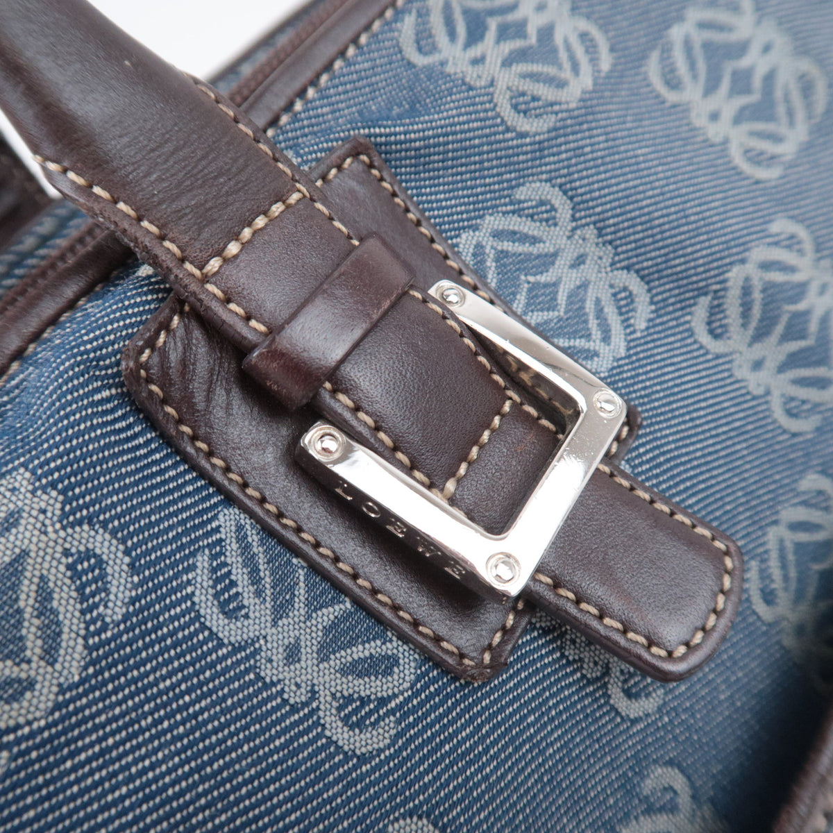 LOEWE Repeat Anagram Denim Tote Bag