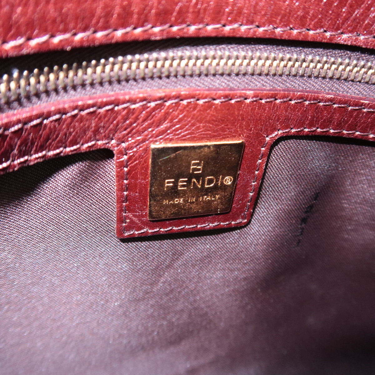 FENDI Zucchino Mamma Baguette Vinyl Shoulder Bag 26325