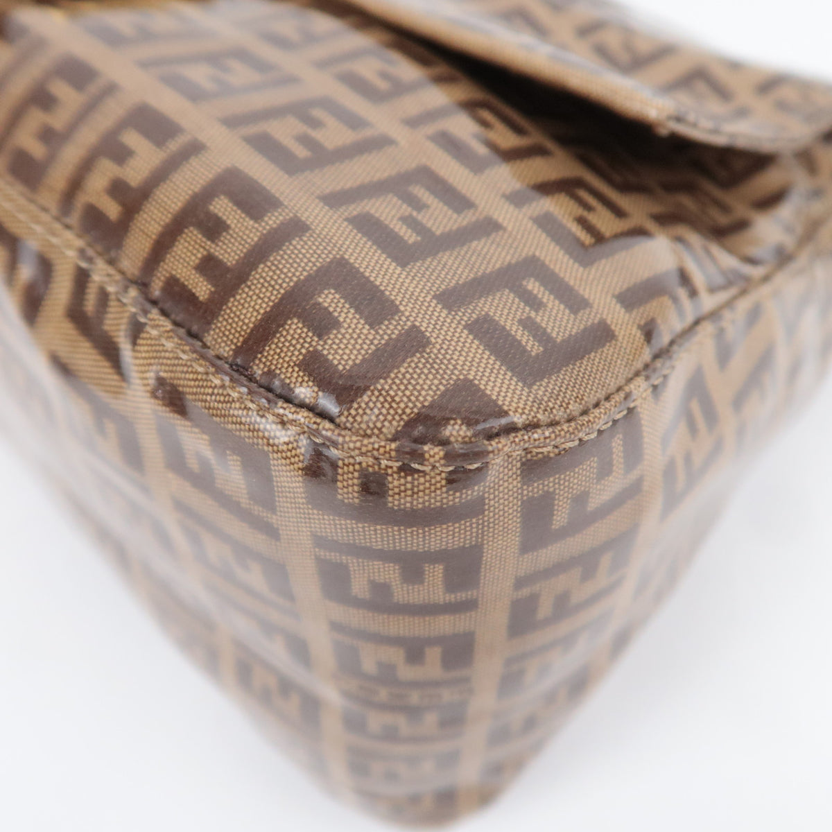 FENDI Zucchino Mamma Baguette Vinyl Shoulder Bag 26325
