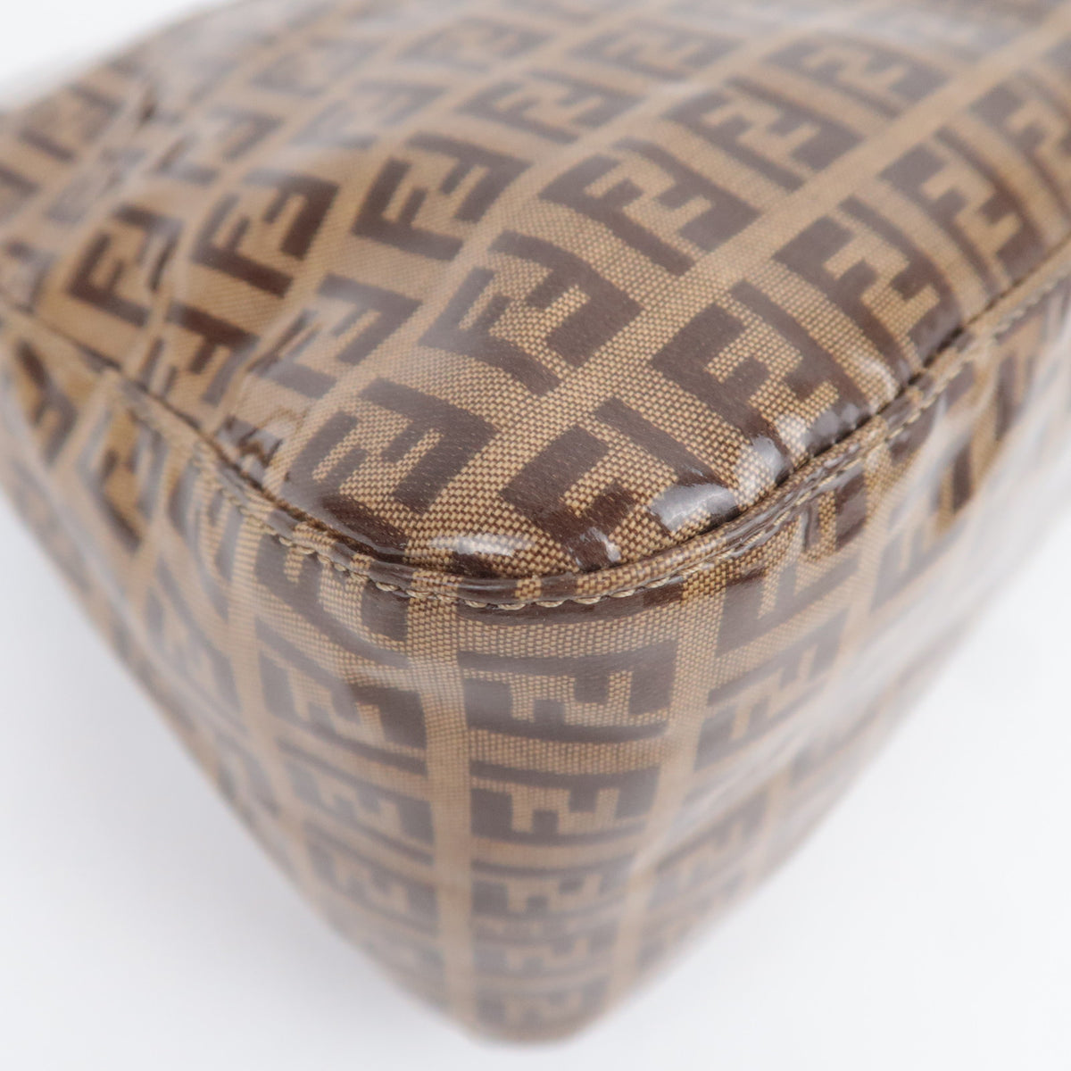FENDI Zucchino Mamma Baguette Vinyl Shoulder Bag 26325