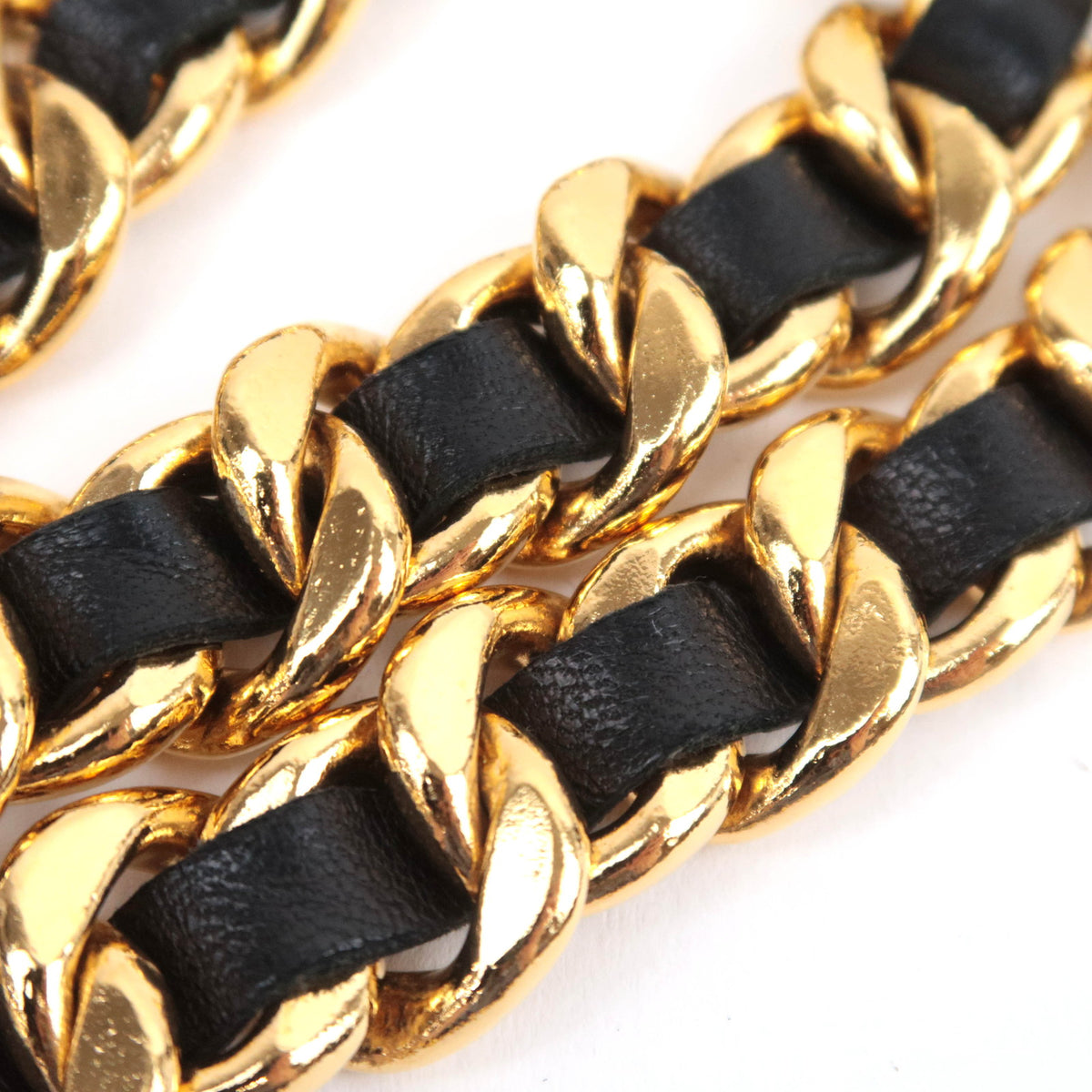 CHANEL Medallion Coin Charm Chain Belt Black Gold