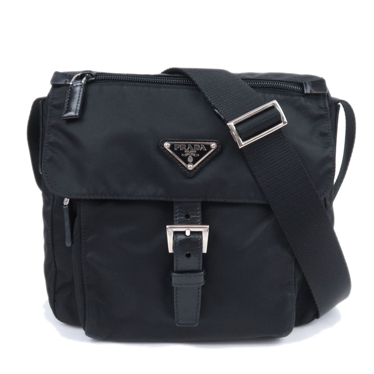 PRADA Nylon Leather Shoulder Bag BT899493316