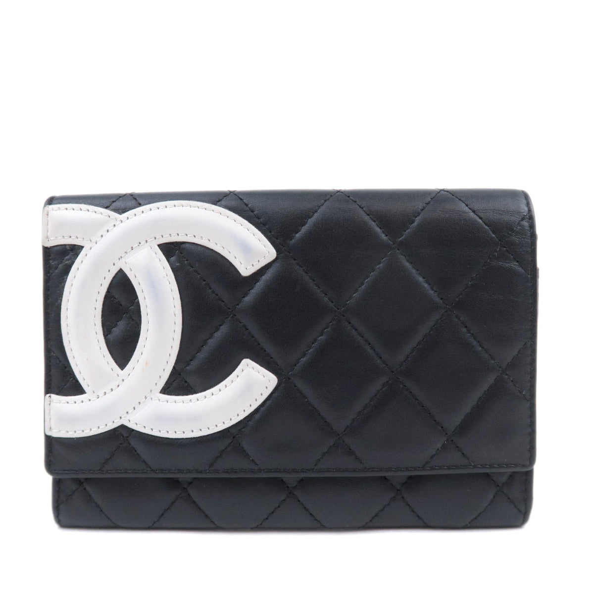 CHANEL Cambon Line Bi-Fold Wallet Lambskin93391