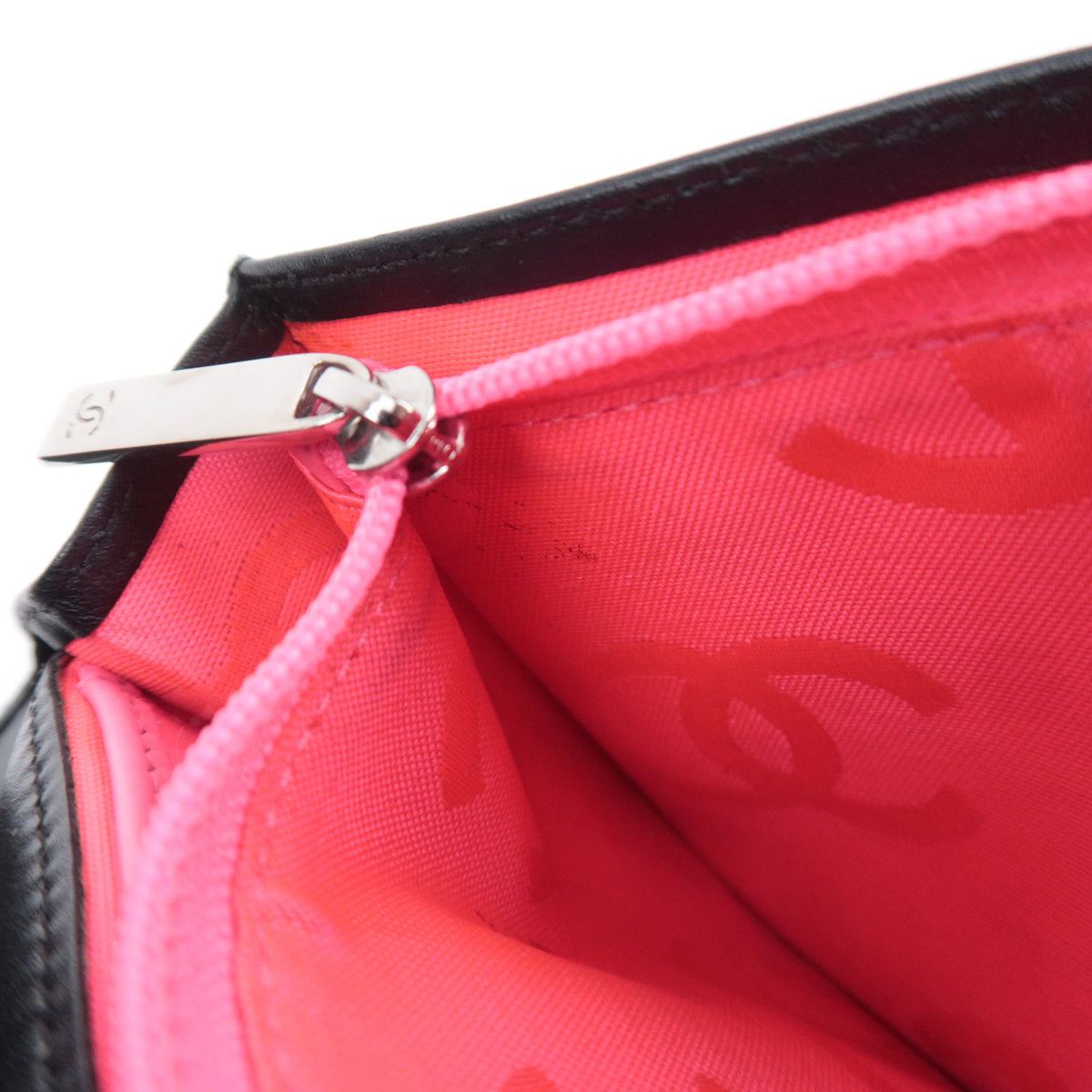 CHANEL Cambon Line Bi-Fold Wallet Lambskin