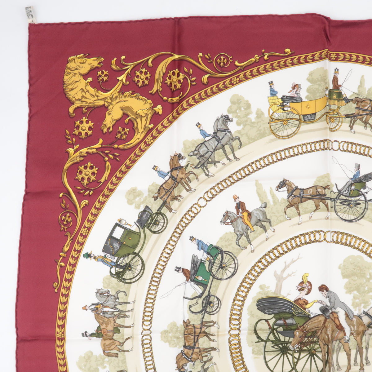 HERMES Carre 90 Scarf La PROMENADE DE LONGCHAMPS
