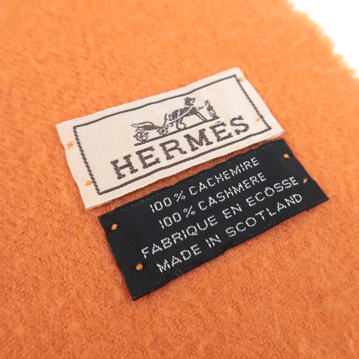 HERMES Fringe Cashmere 100% Scarf