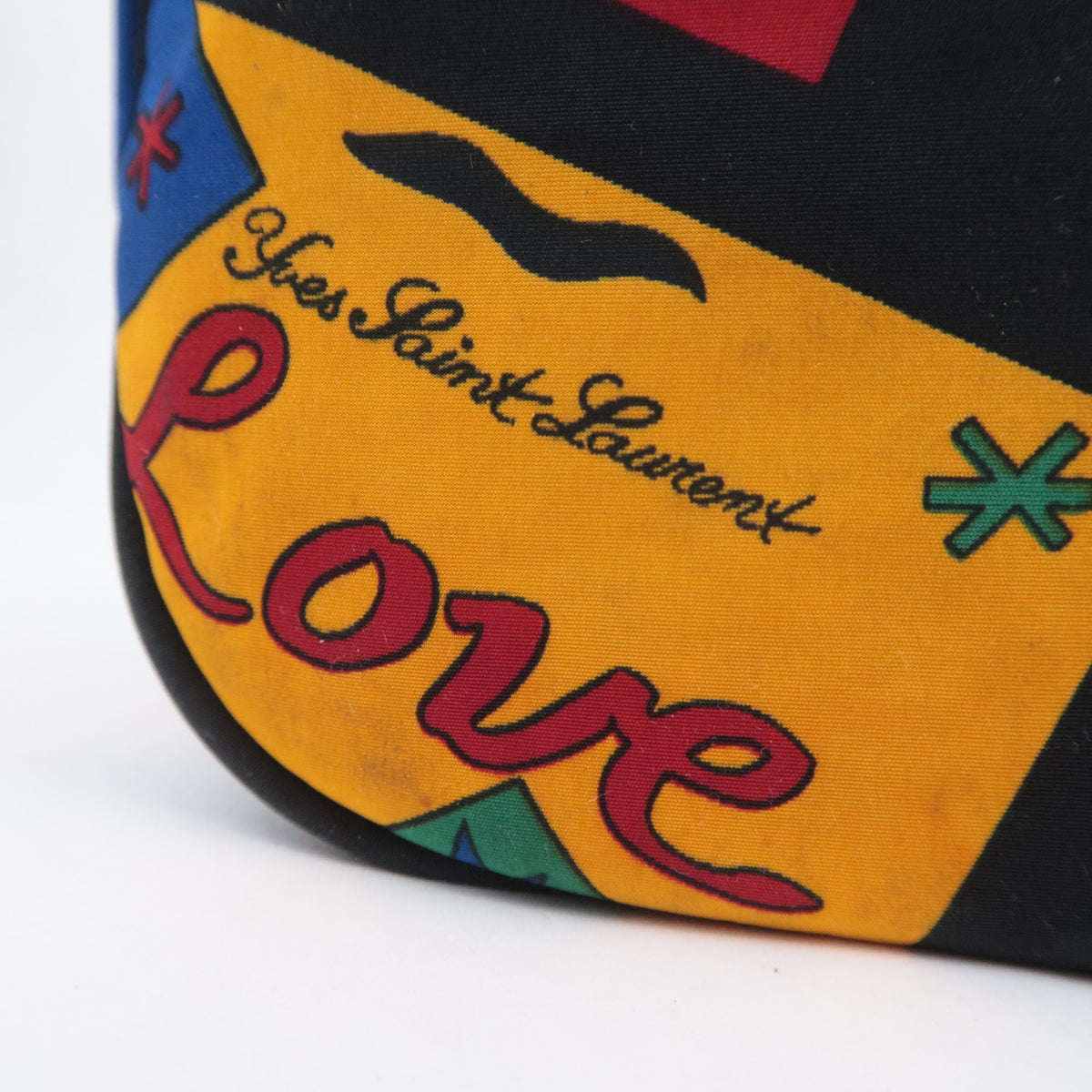 SAINT LAURENT YSL Multicolor "Love" Print Bucket Handbag